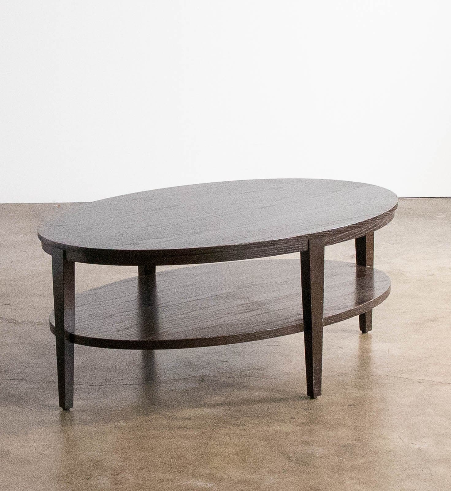 Crate & Barrel Clairemont Oval Ebonized Coffee Table - Thumbnail 2