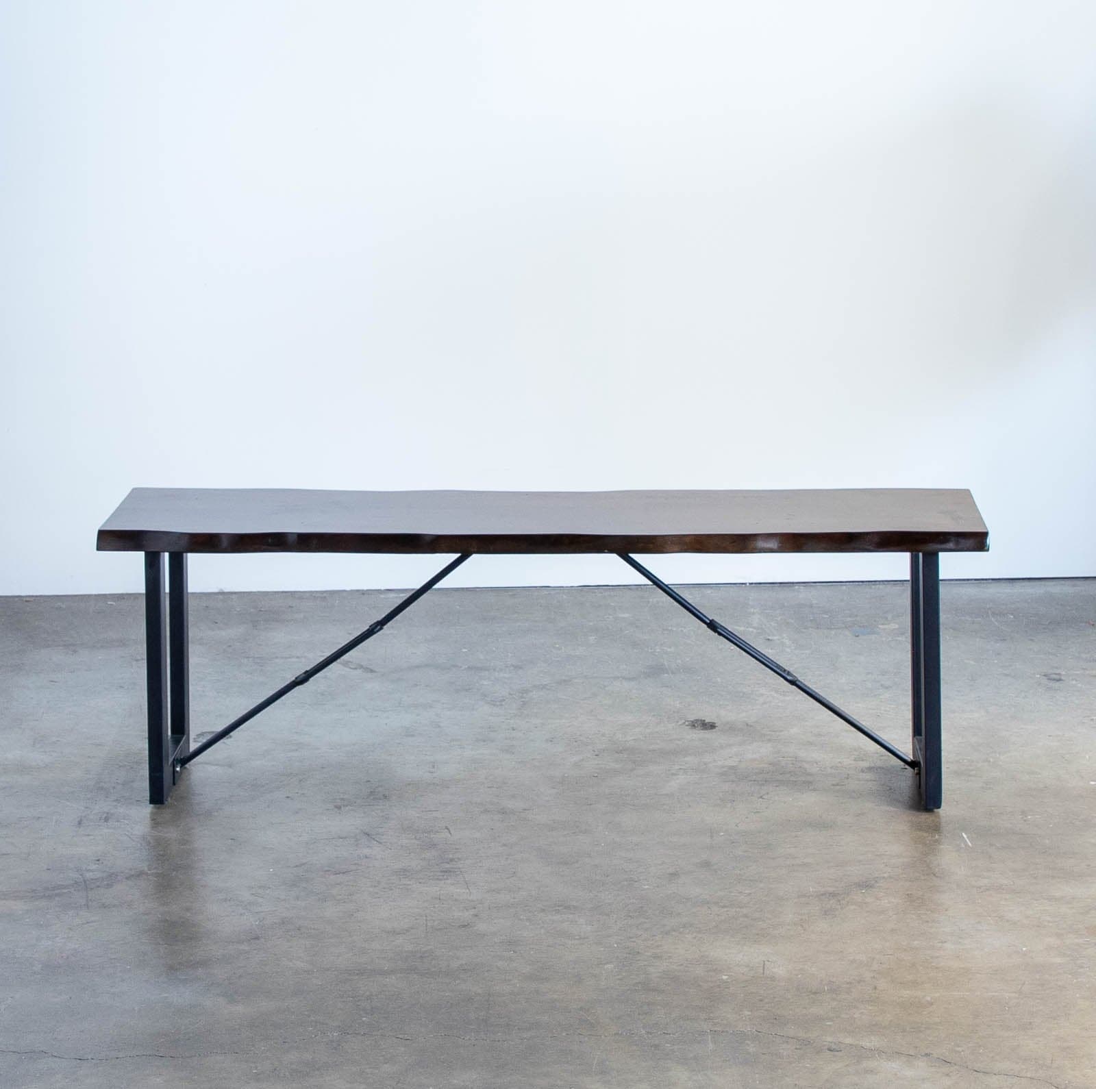 Three Posts Steger Industrial Wood Bench - Image 1