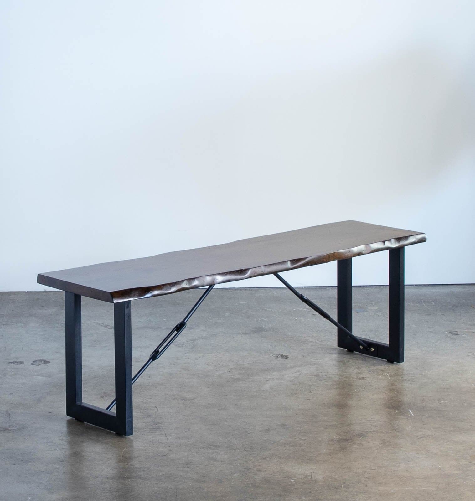 Three Posts Steger Industrial Wood Bench - Thumbnail 2