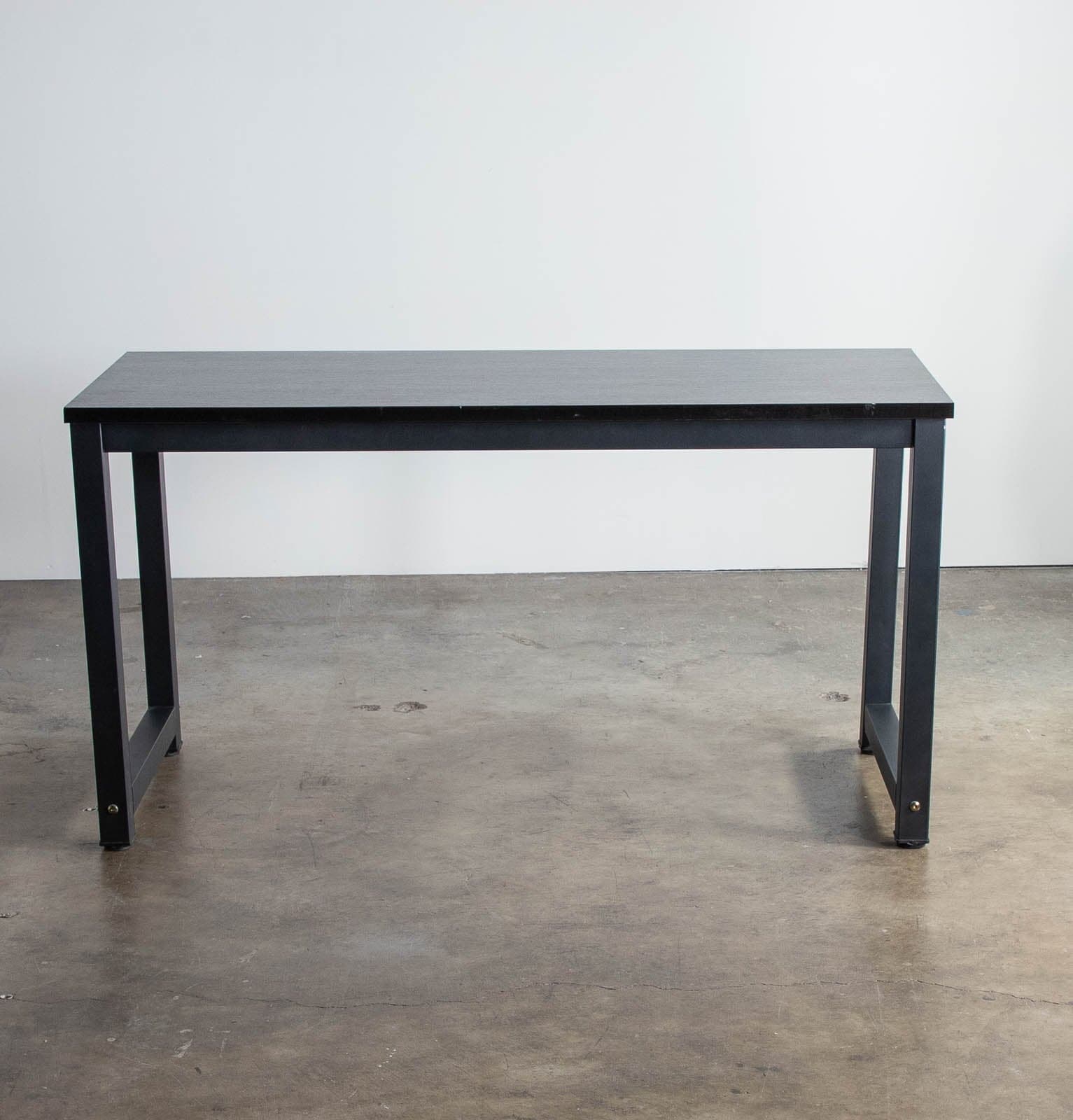 Desk with Wood Top and Metal Frame - Thumbnail 2