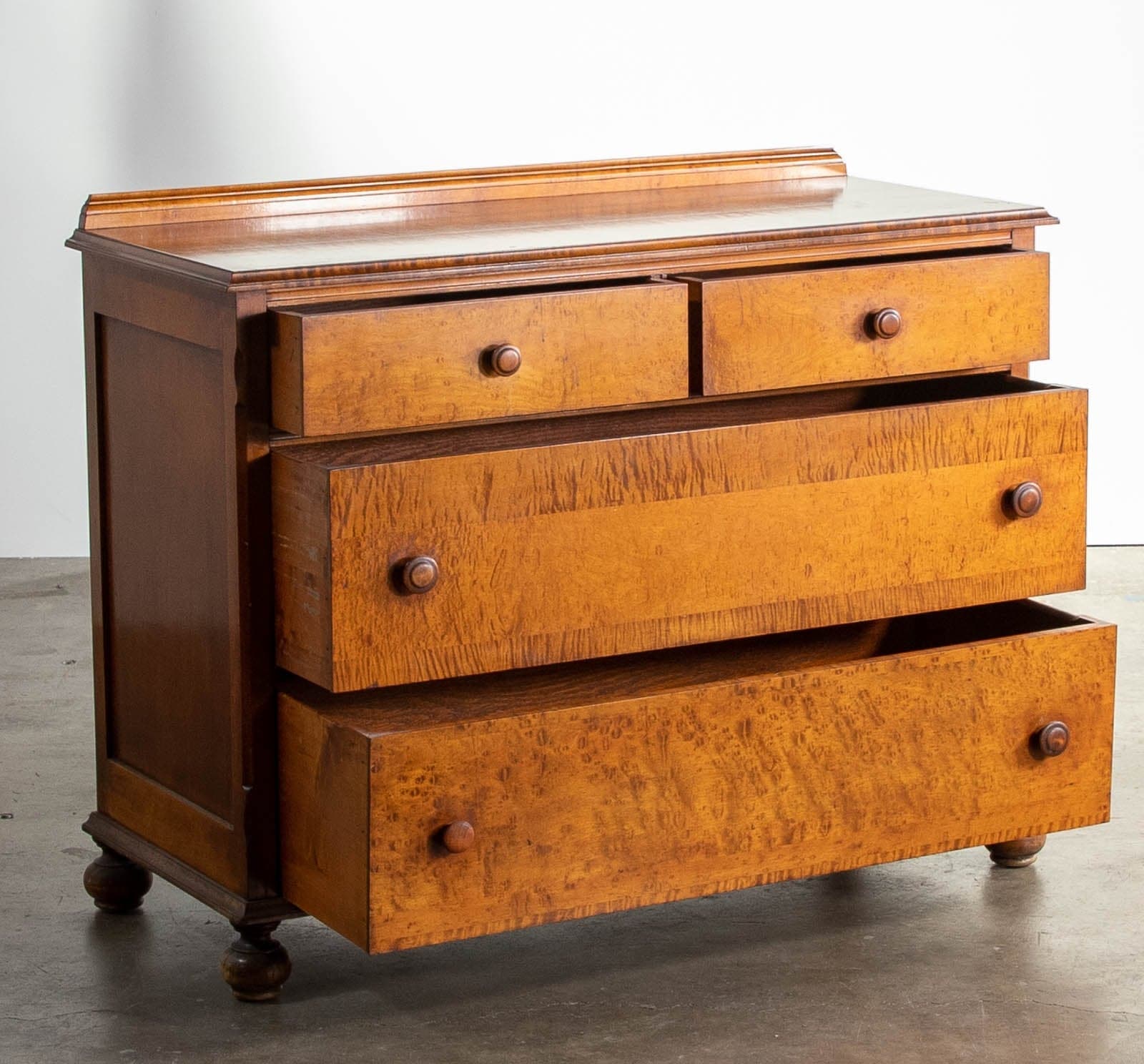 Vintage Wood Dresser with 4 Drawers - Thumbnail 3