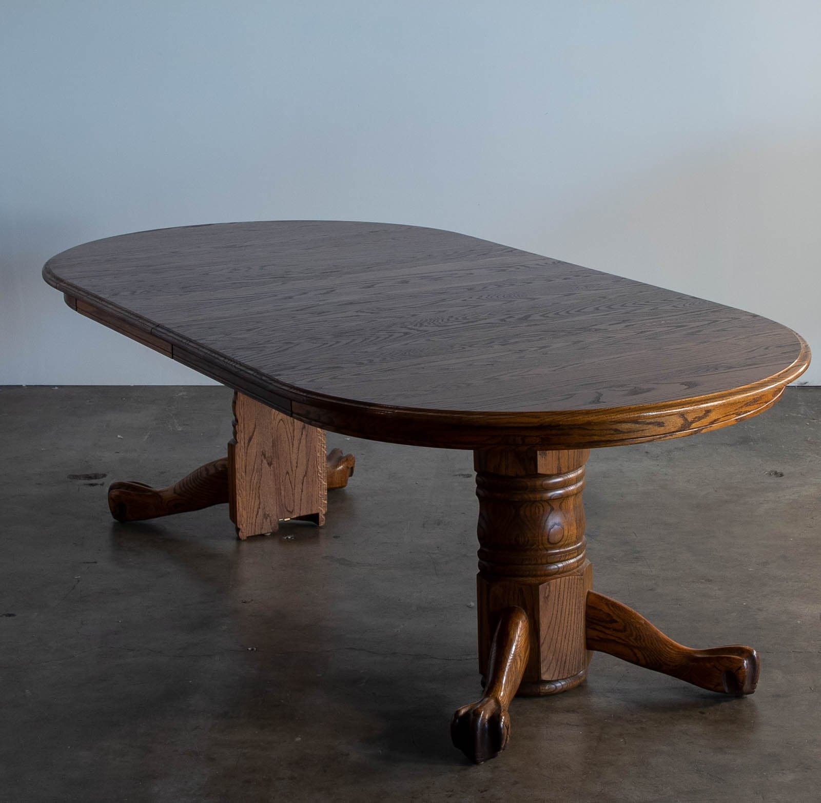 Vintage Wood Clawfoot Dining Table, Expandable to 96" - Thumbnail 6