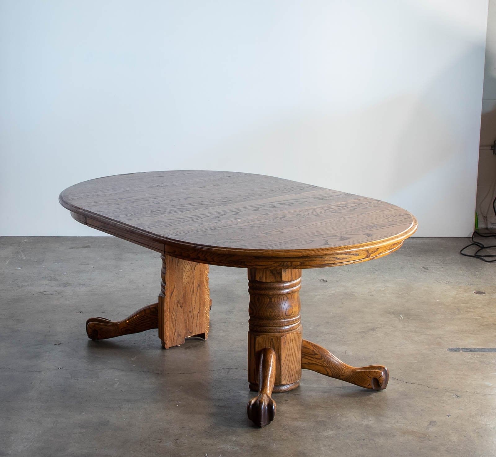 Vintage Wood Clawfoot Dining Table, Expandable to 96" - Thumbnail 4