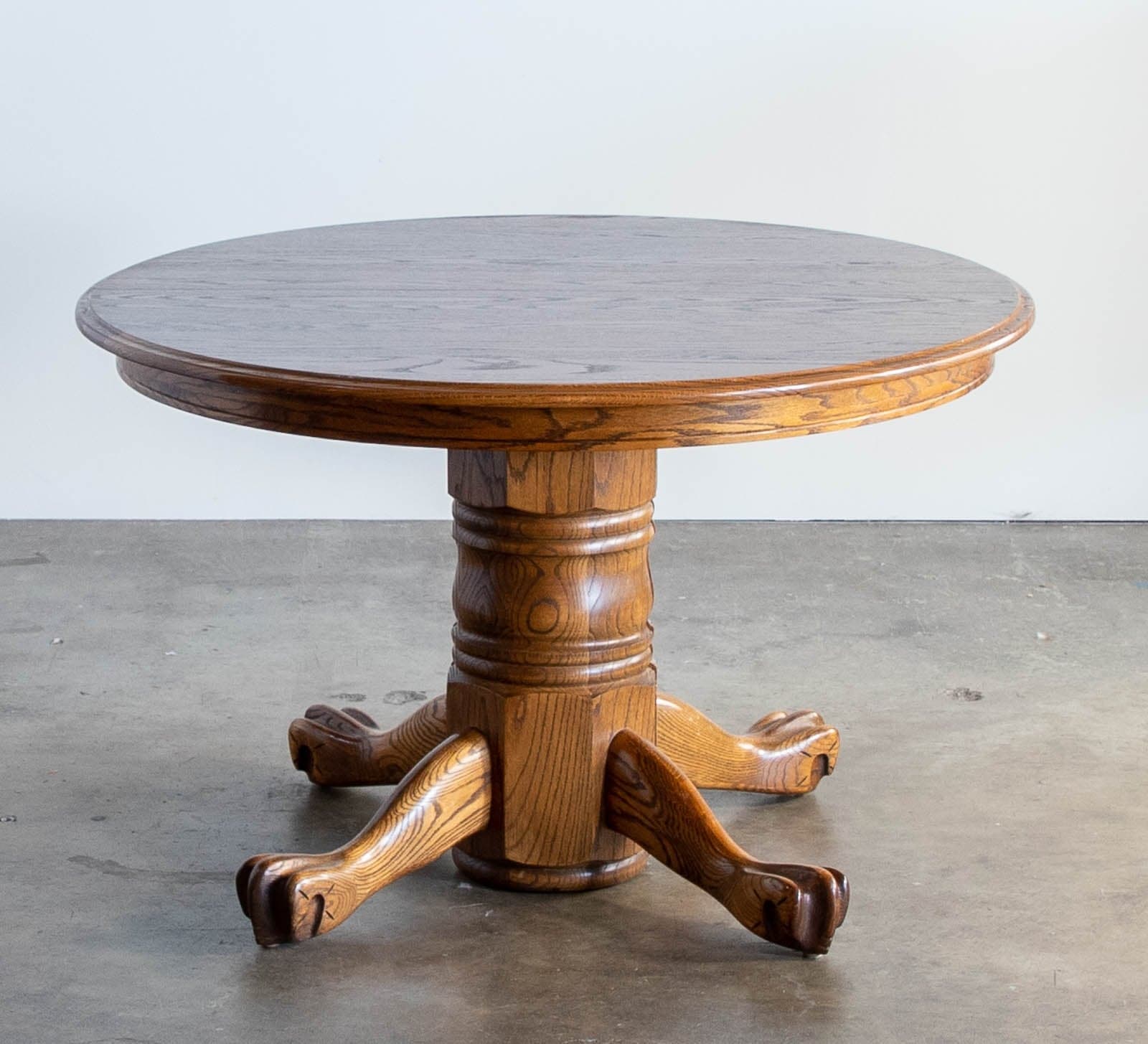 Vintage Wood Clawfoot Dining Table, Expandable to 96"