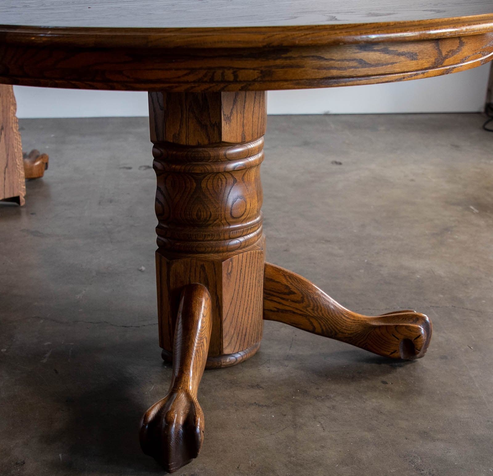 Vintage Wood Clawfoot Dining Table, Expandable to 96" - Thumbnail 8