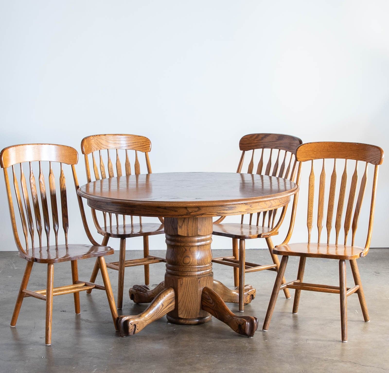 Vintage Wood Clawfoot Dining Table, Expandable to 96" - Thumbnail 3