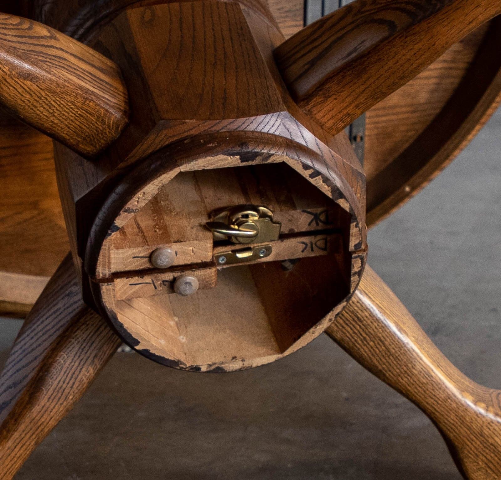 Vintage Wood Clawfoot Dining Table, Expandable to 96" - Thumbnail 10