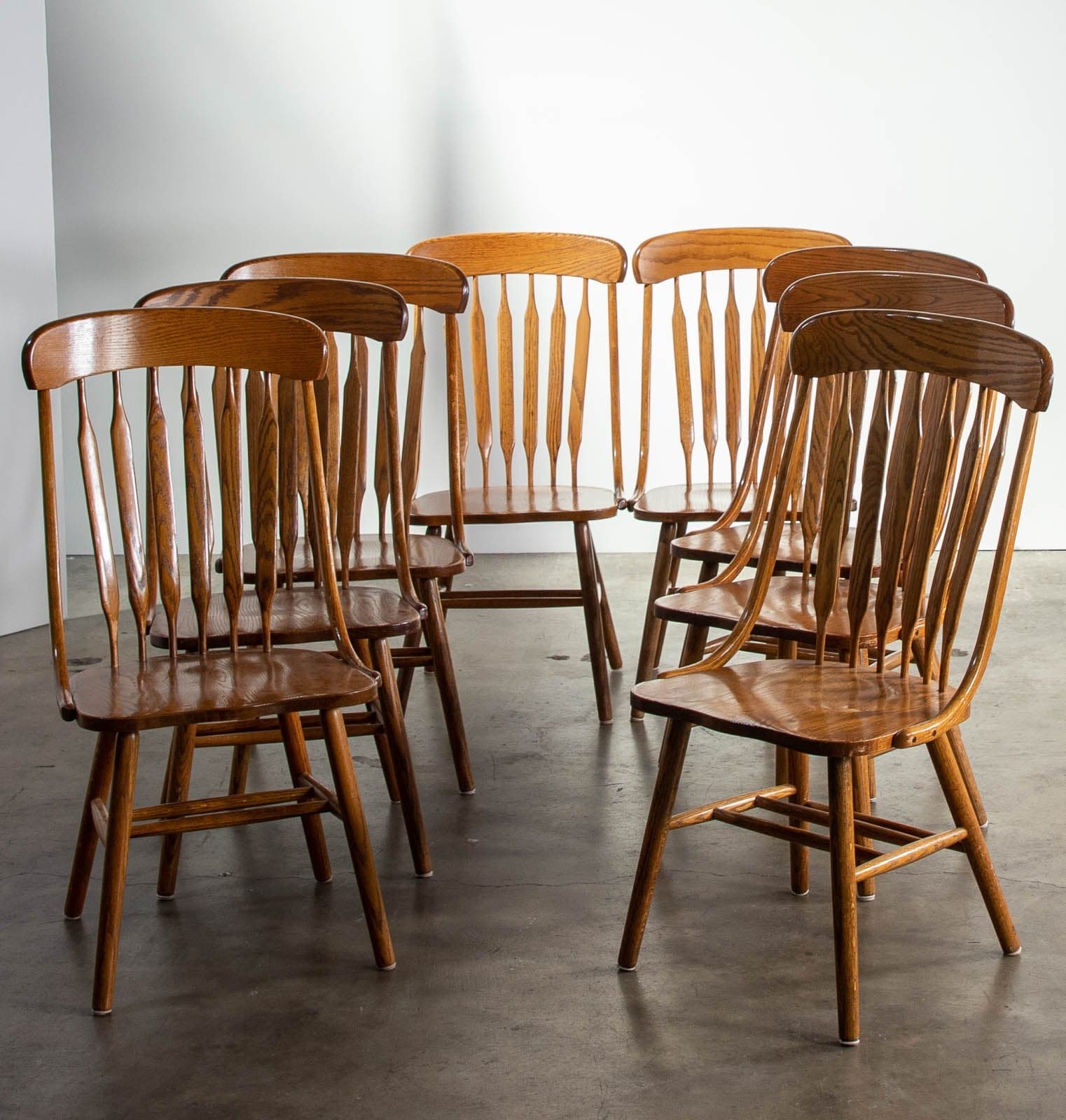 Vintage Wood Dining Chairs, Set of 6 - Image 1