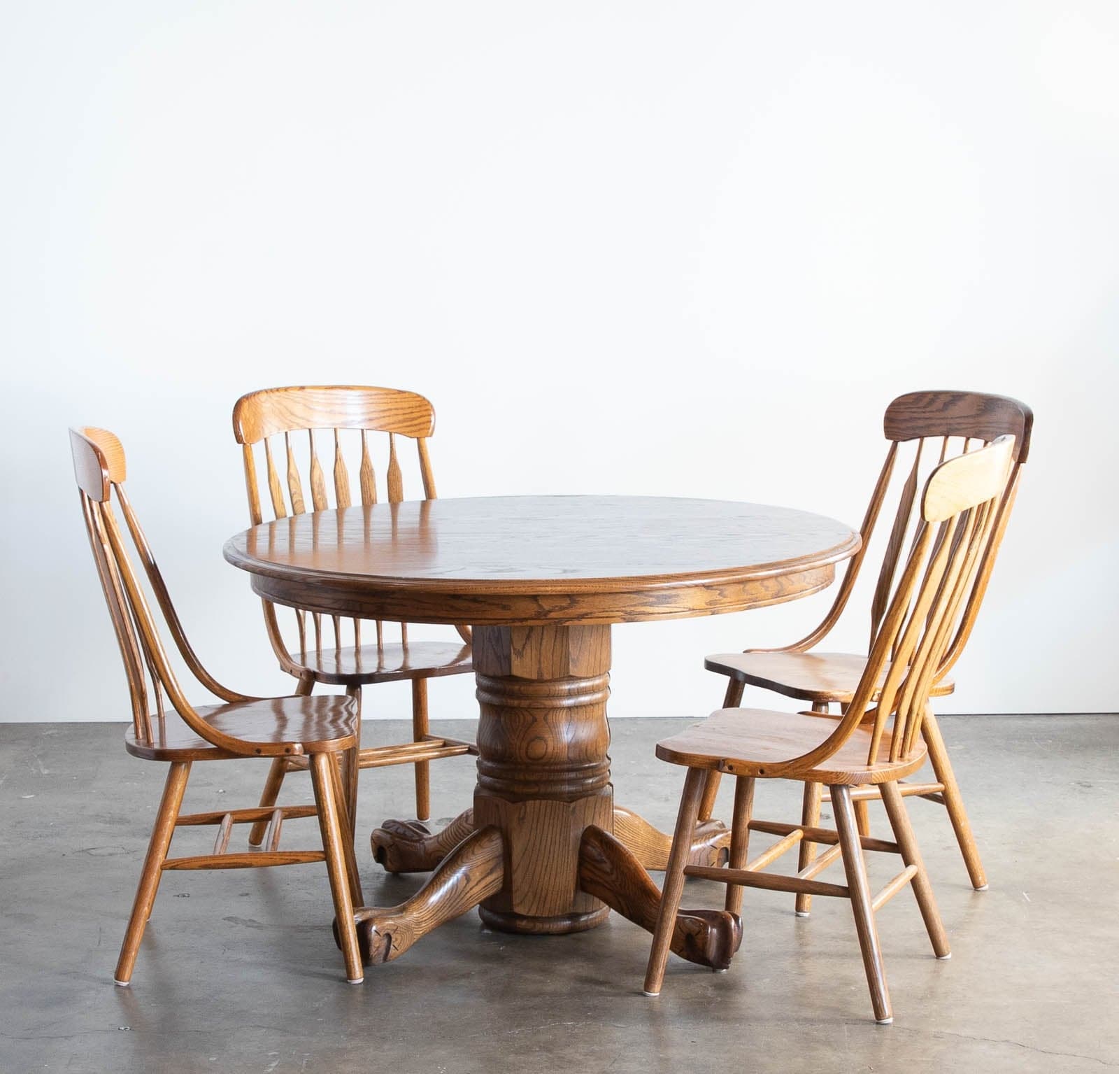 Vintage Wood Clawfoot Dining Table, Expandable to 96" - Thumbnail 2