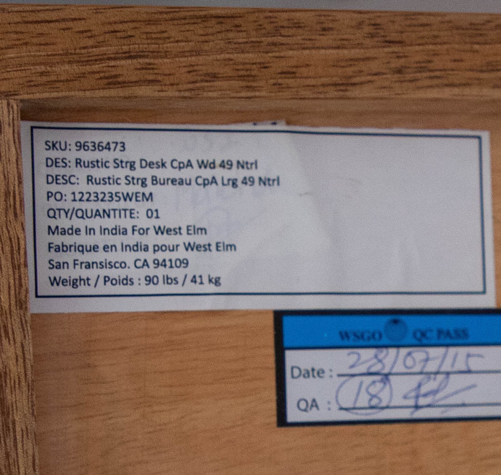 West Elm Industrial Storage Desk - Thumbnail 7