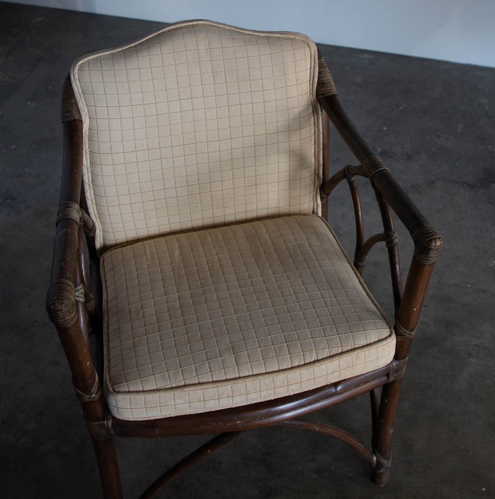 Vintage 1960's McGuire Cathedral Back Rattan Arm Chairs (Set of 2) - Thumbnail 7
