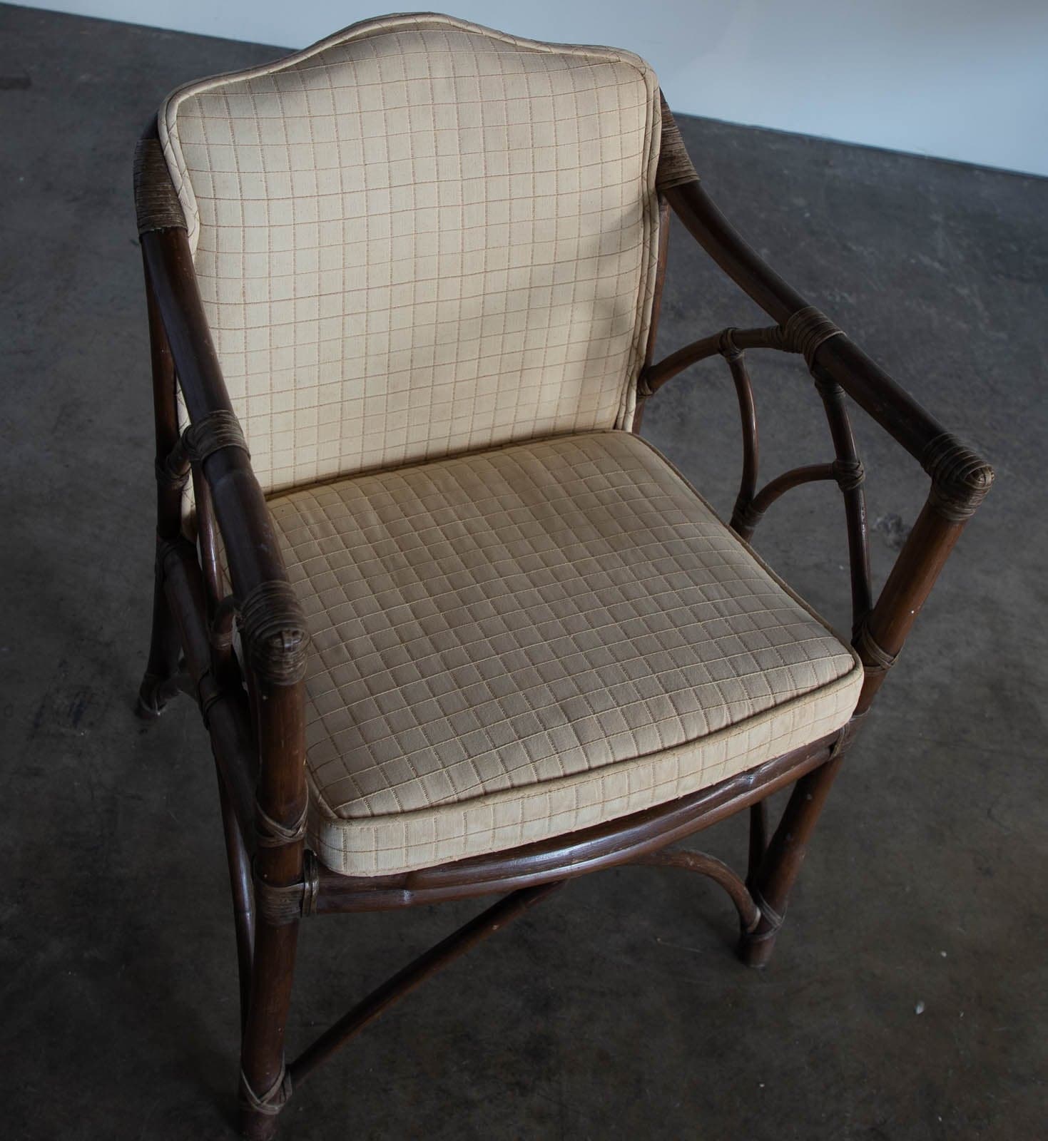 Vintage 1960's McGuire Cathedral Back Rattan Arm Chairs (Set of 2) - Thumbnail 9