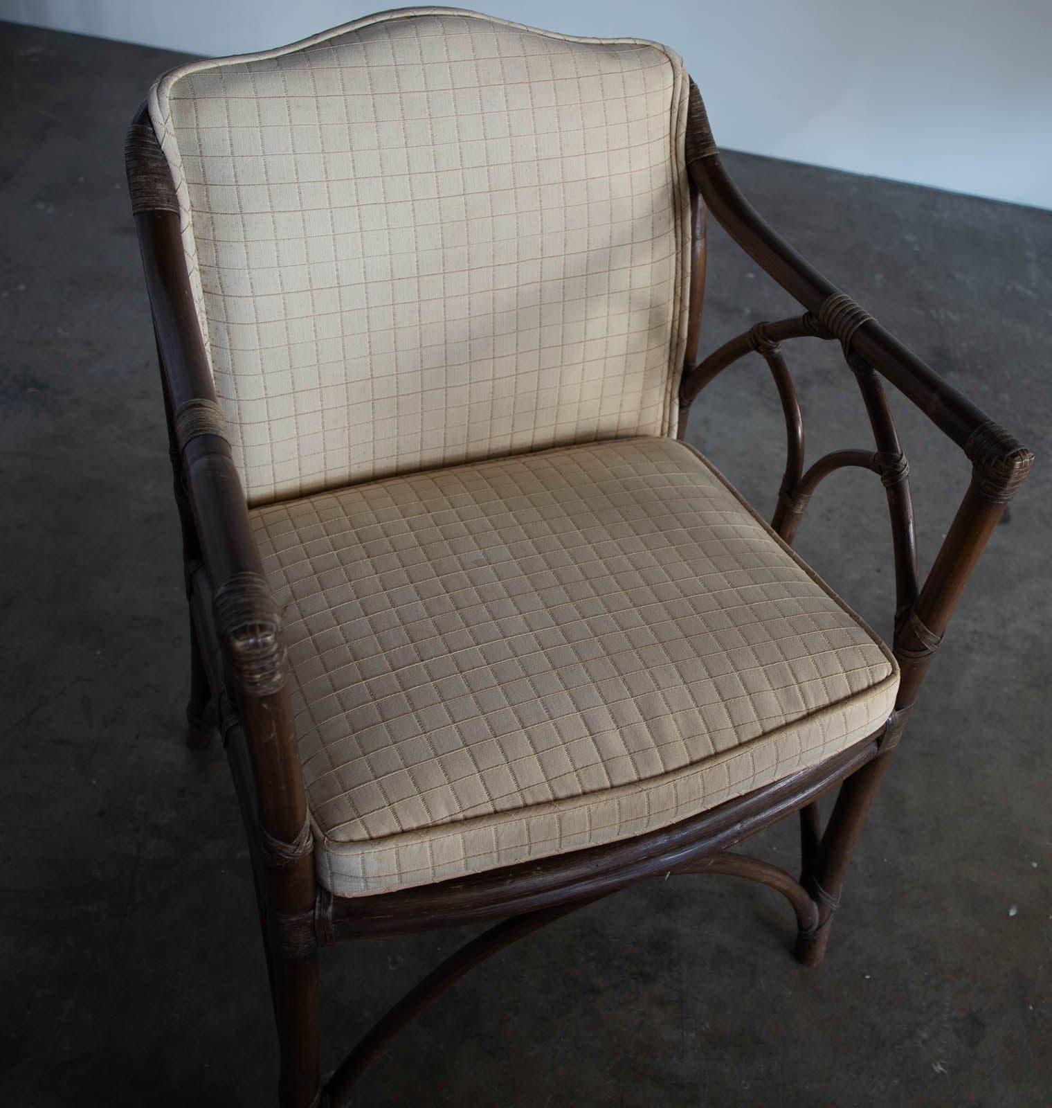 Vintage 1960's McGuire Cathedral Back Rattan Arm Chairs (Set of 2) - Thumbnail 11