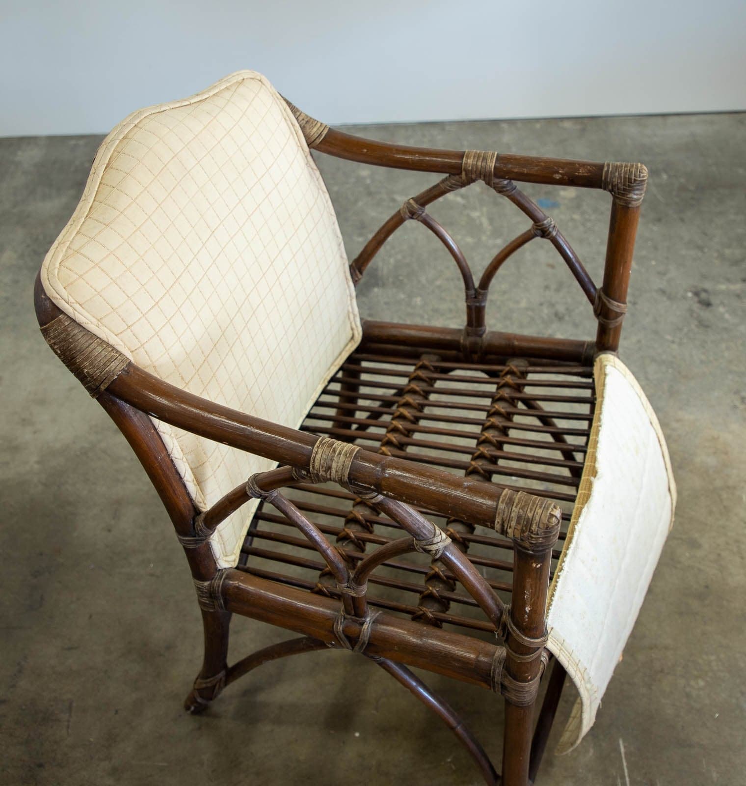 Vintage 1960's McGuire Cathedral Back Rattan Arm Chairs (Set of 2) - Thumbnail 14