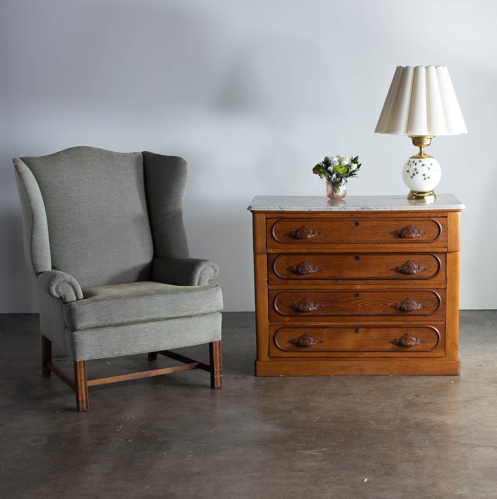 Vintage Wingback Armchair - Thumbnail 2