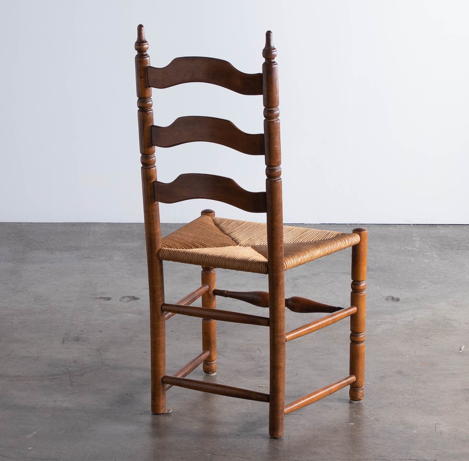 Vintage Ladderback Dining Side Chair with Rush Seat, Set of 4 - Thumbnail 5