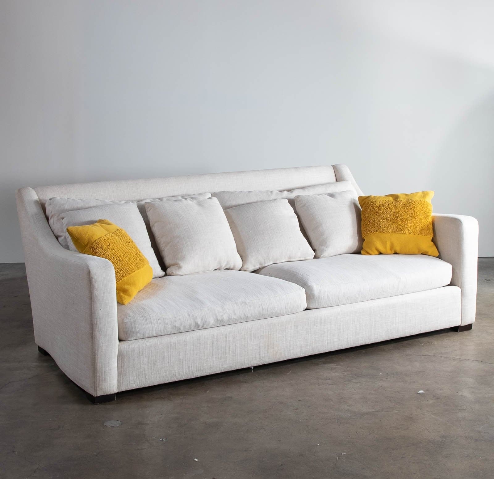 Crate & Barrel Ivory Linen Deep Sofa