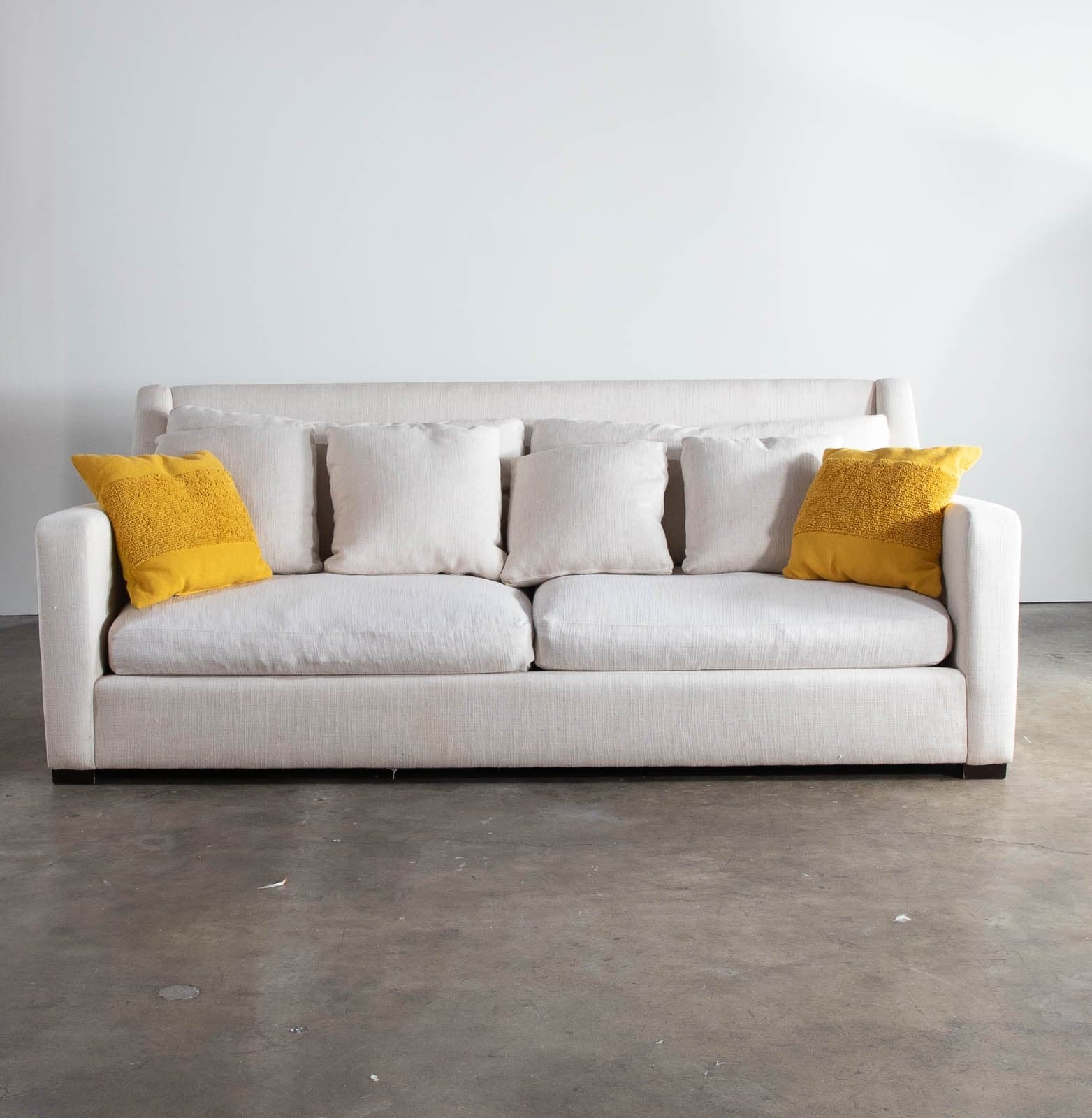 Crate & Barrel Ivory Linen Deep Sofa - Thumbnail 3