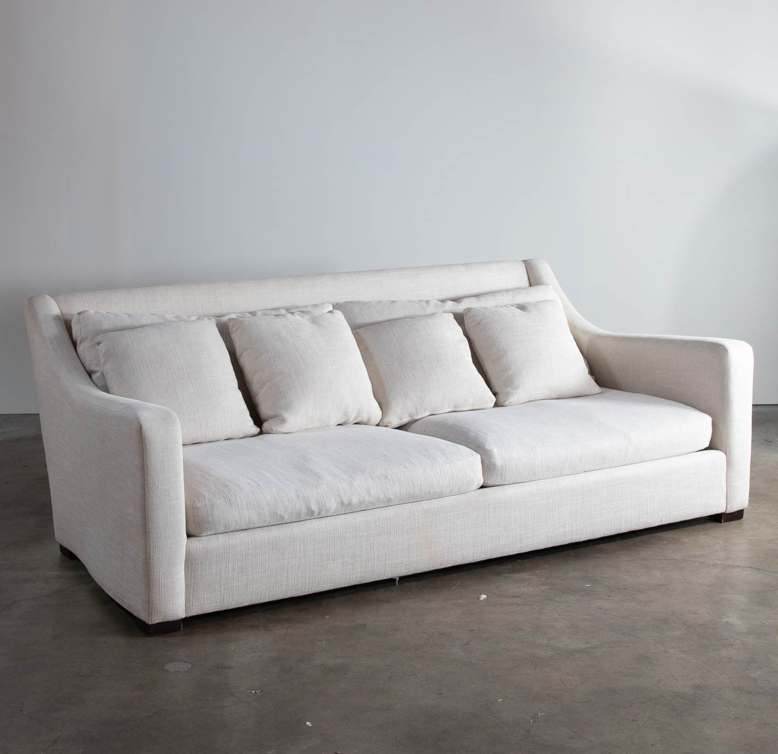 Crate & Barrel Ivory Linen Deep Sofa - Thumbnail 2