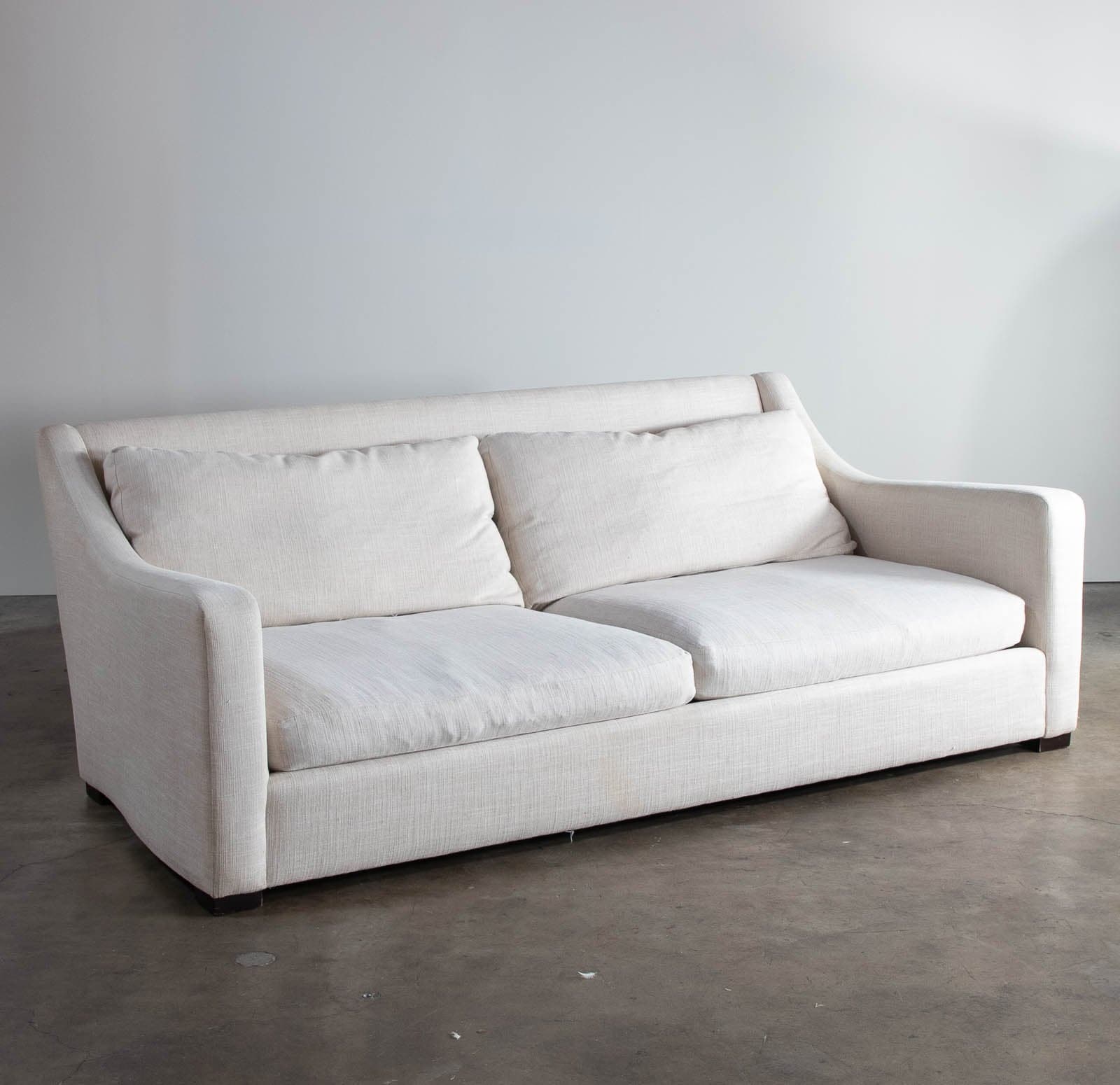 Crate & Barrel Ivory Linen Deep Sofa - Thumbnail 5