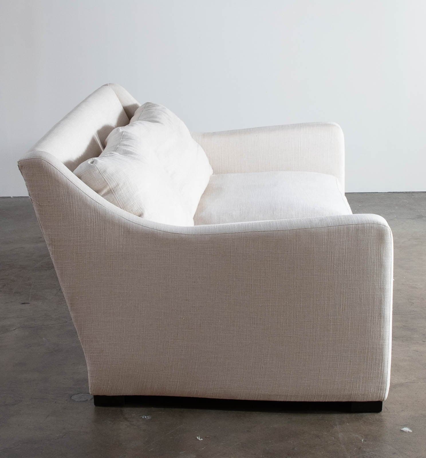 Crate & Barrel Ivory Linen Deep Sofa - Thumbnail 6