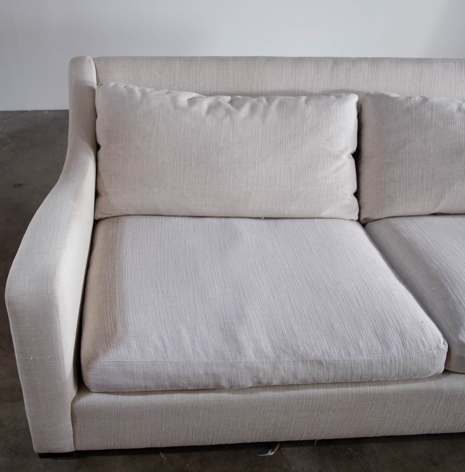 Crate & Barrel Ivory Linen Deep Sofa - Thumbnail 7