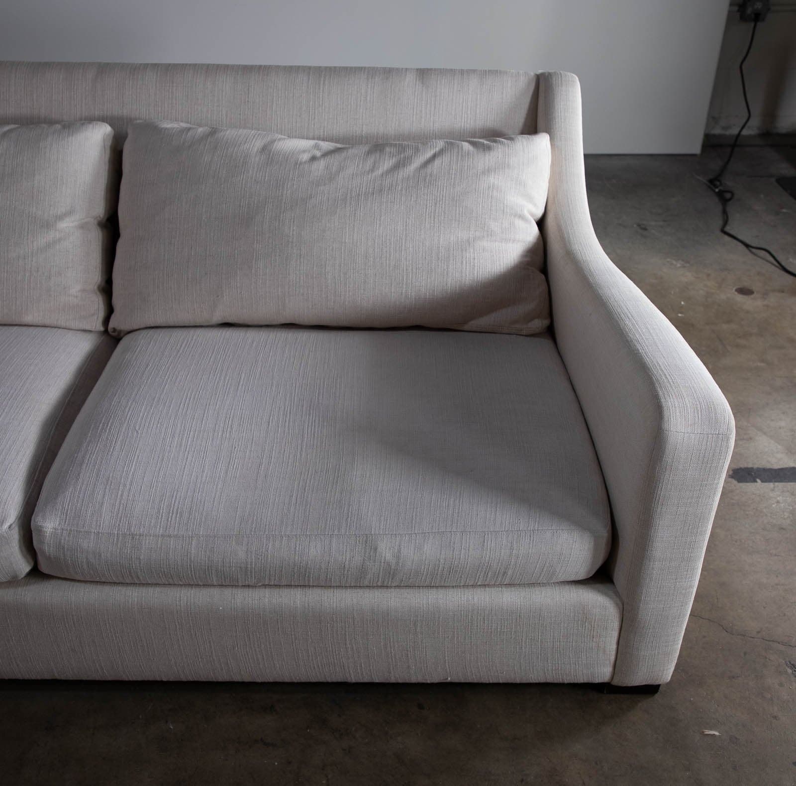 Crate & Barrel Ivory Linen Deep Sofa - Thumbnail 8