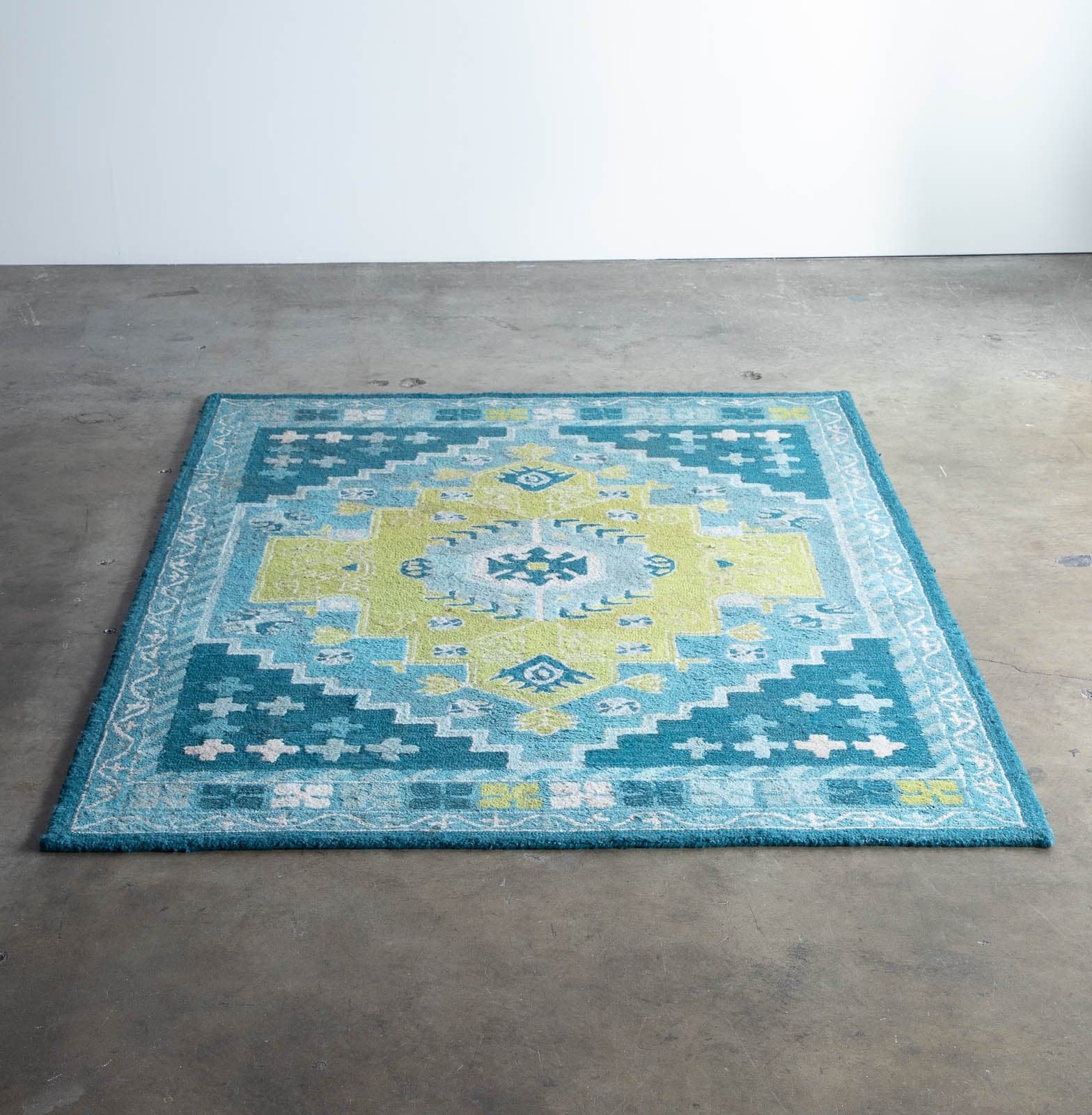 Persian Wool Tufted Area Rug Teal Blue - Opalhouse, 5' x 7'
