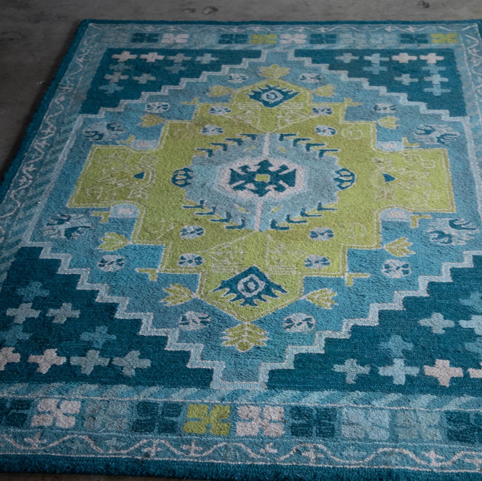 Persian Wool Tufted Area Rug Teal Blue - Opalhouse, 5' x 7' - Thumbnail 2