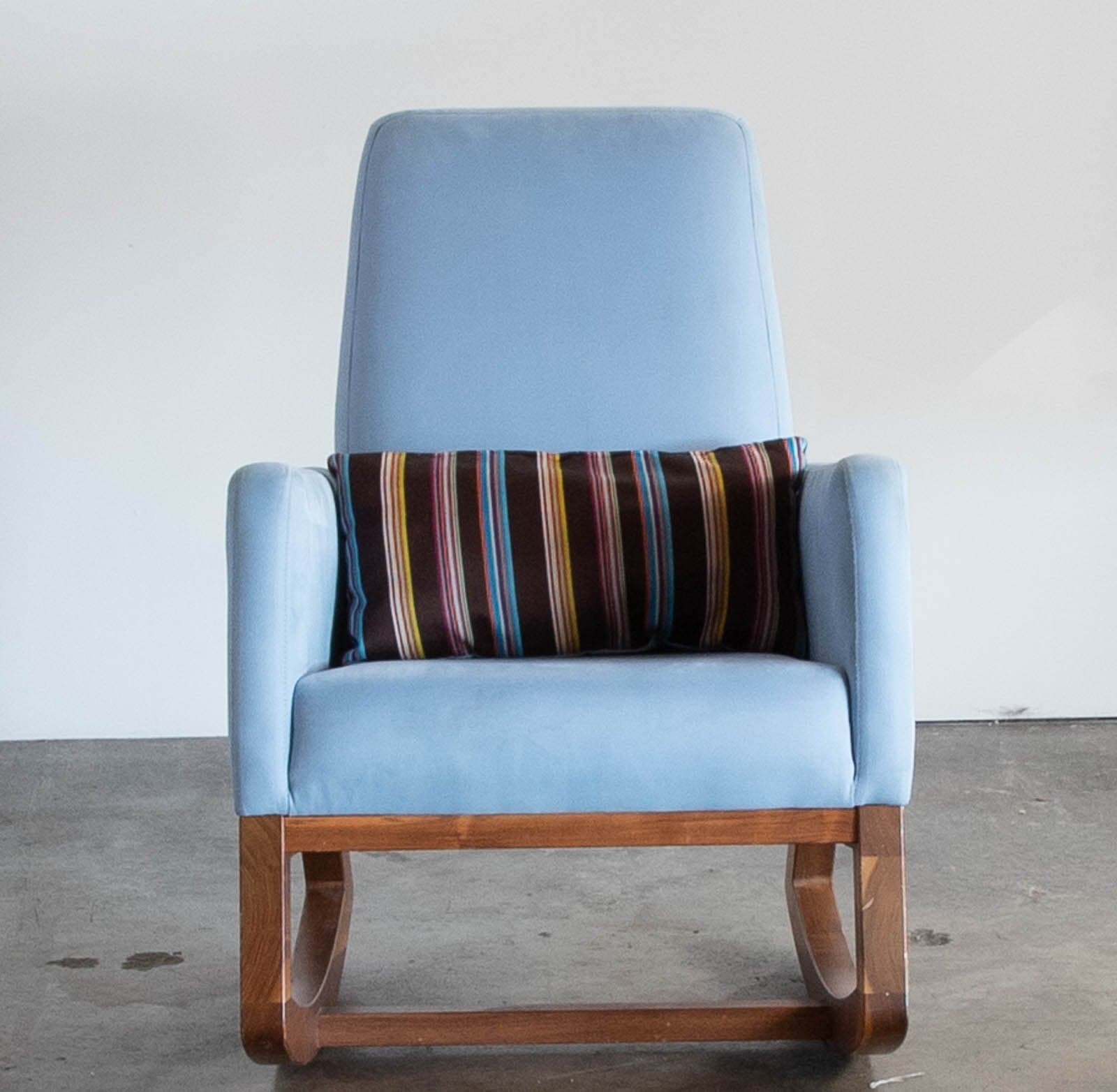 Monte Joya Rocker with Walnut Base, Denim Blue - Thumbnail 2