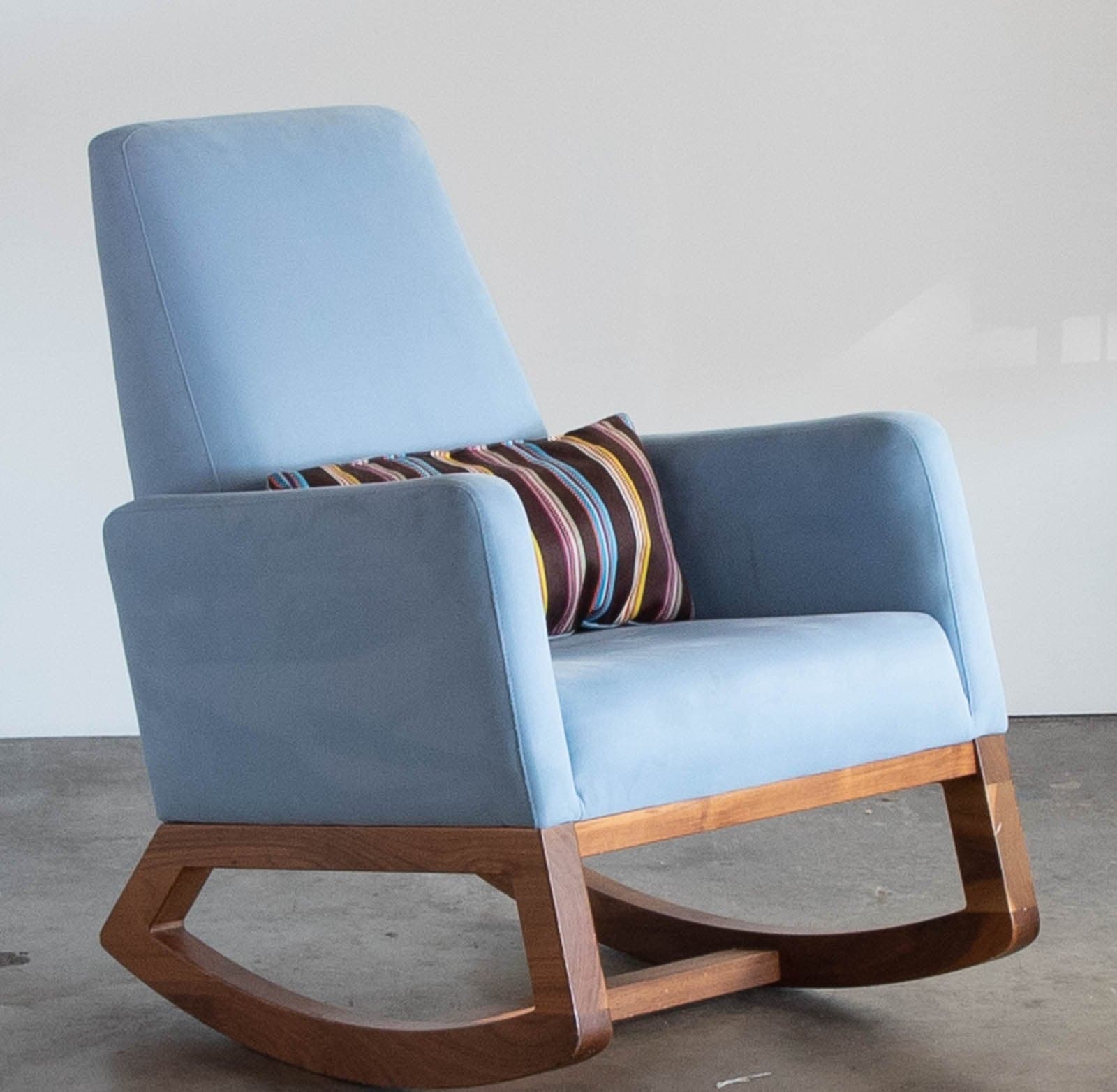 Monte Joya Rocker with Walnut Base, Denim Blue