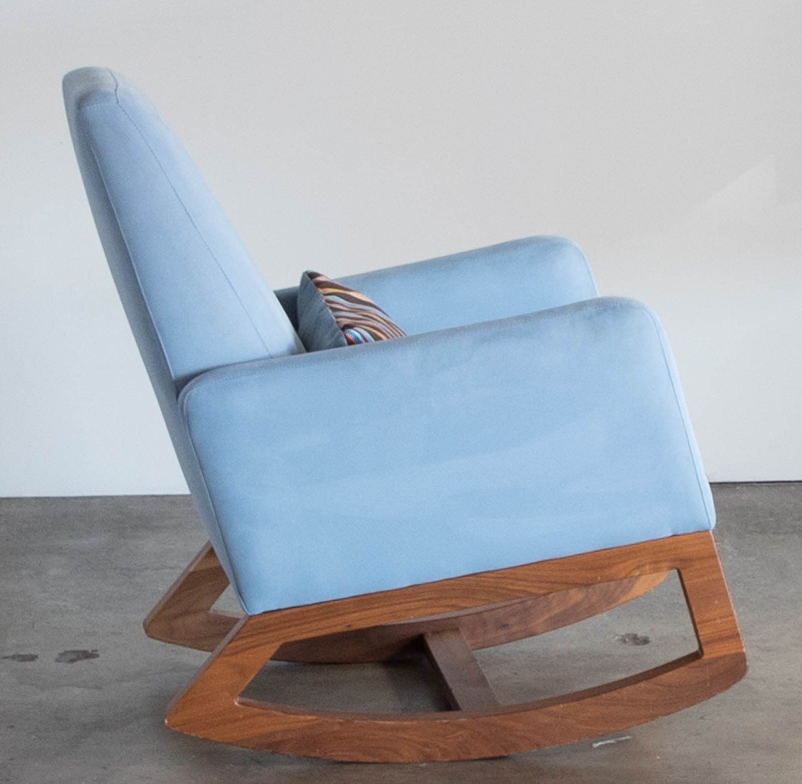 Monte Joya Rocker with Walnut Base, Denim Blue - Thumbnail 3