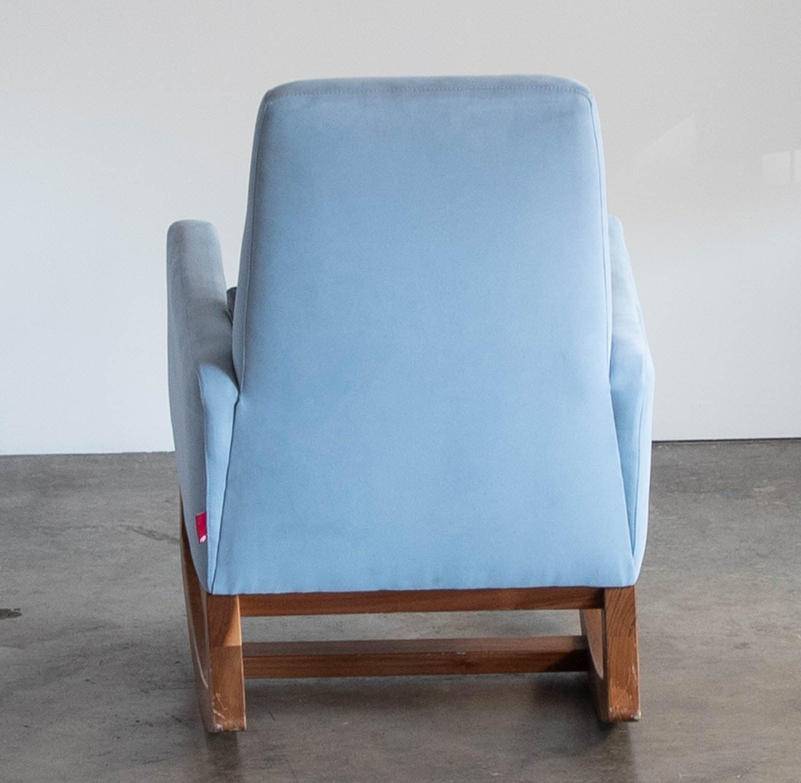 Monte Joya Rocker with Walnut Base, Denim Blue - Thumbnail 4