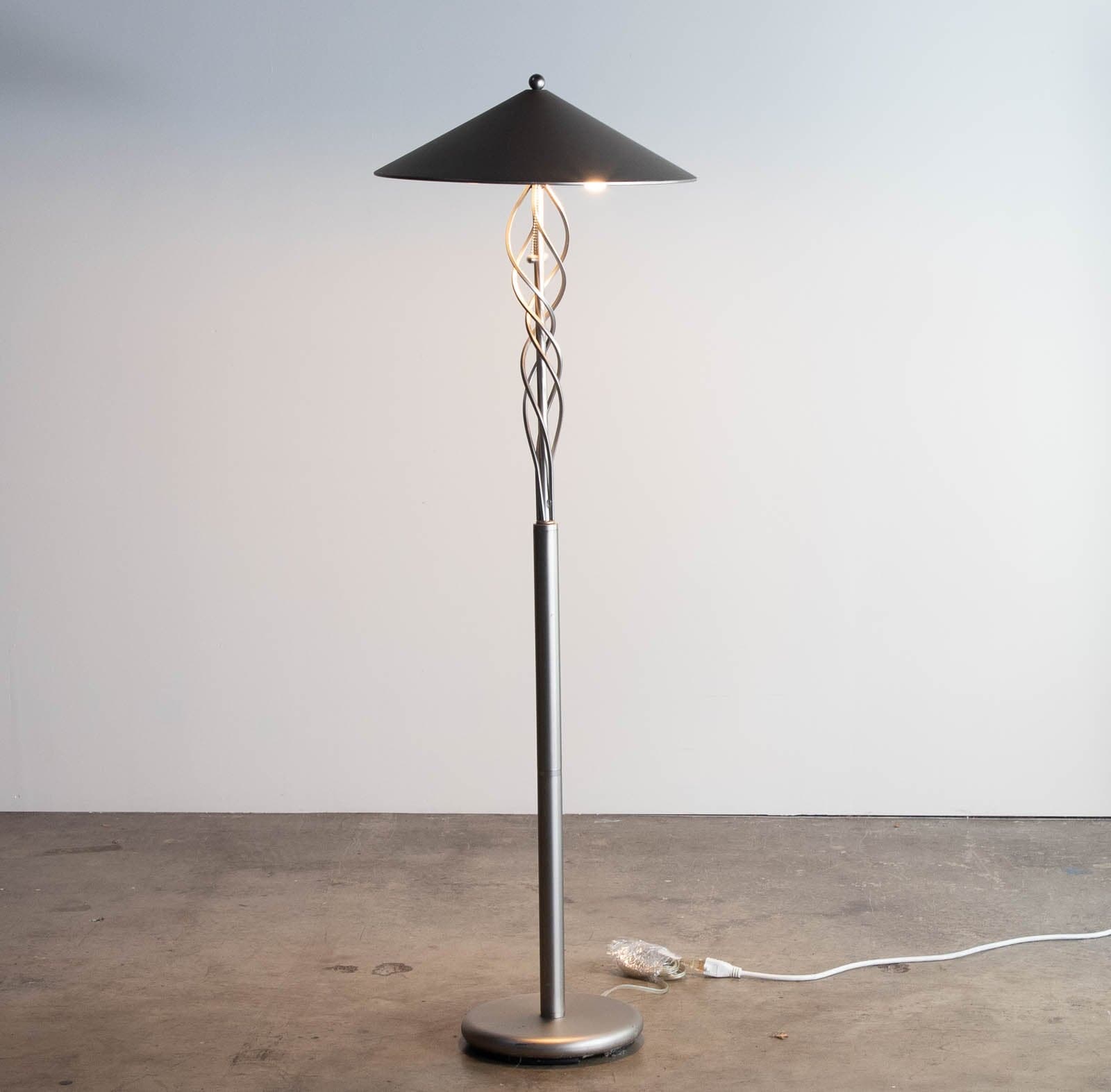 Metal Floor Lamp, Silver - Image 1