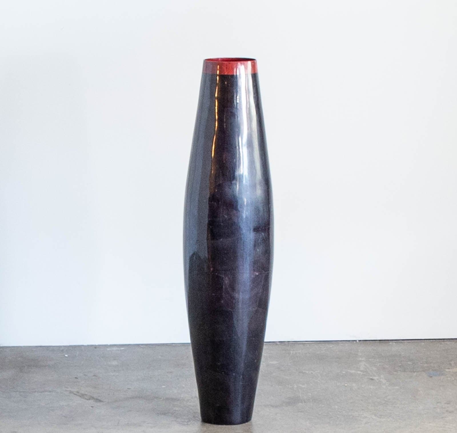 Tall Black & Red Vase - Image 1