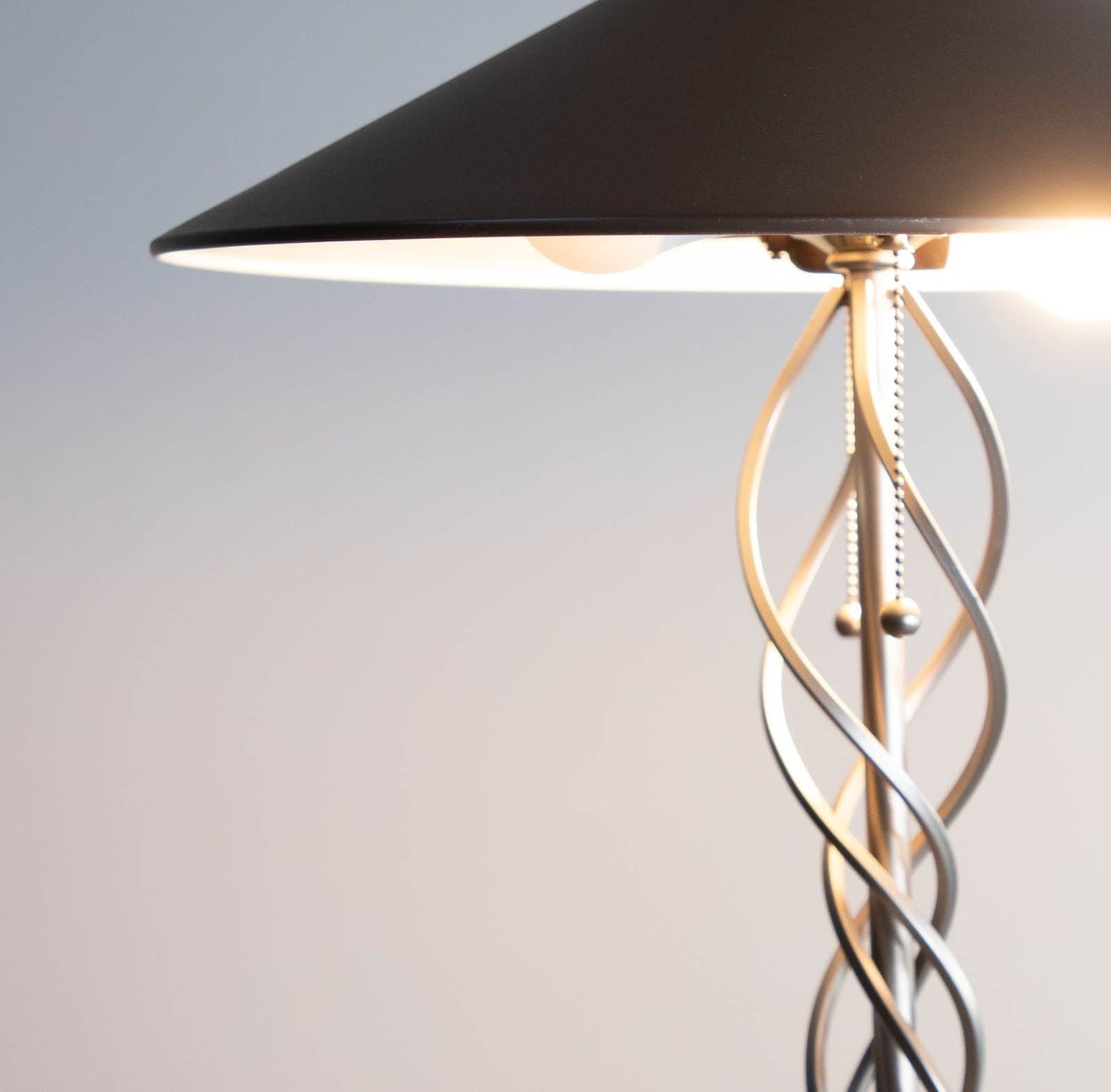 Metal Floor Lamp, Silver - Thumbnail 2