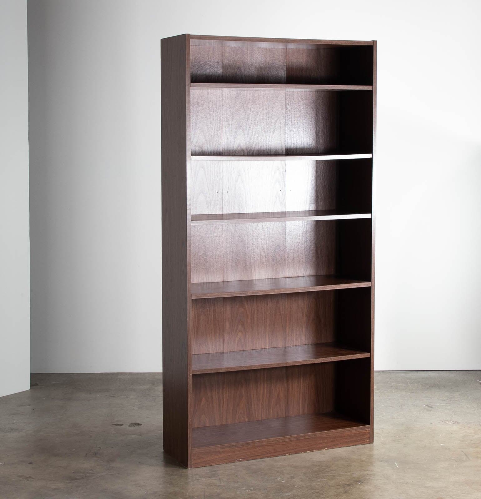 Tall Wood Bookcase with 5 Shelves - Image 1