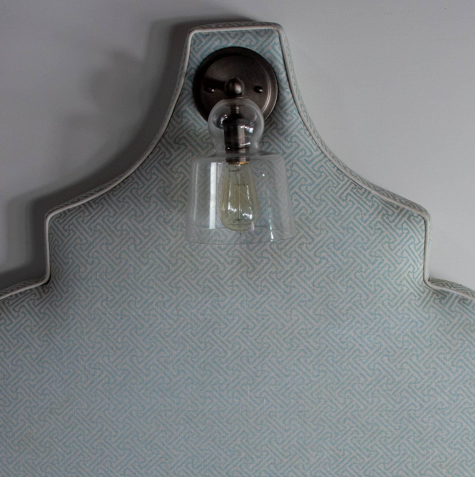 Custom Twin Headboards Upholstered by China Seas Fabric with Overhead Lights (2 available) - Thumbnail 8