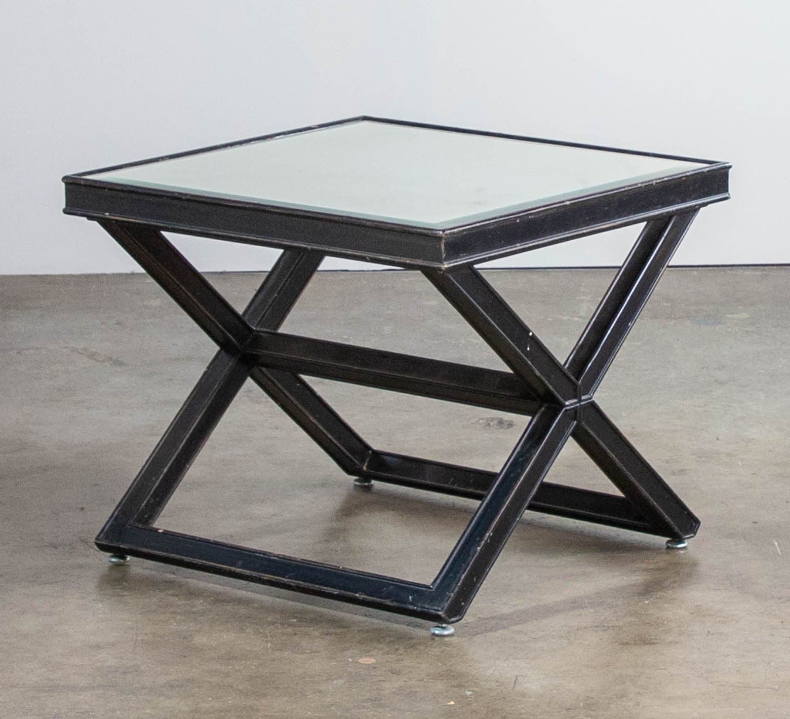 X Cocktail Tables with 1” Beveled Mirror Inset, Katharina Wohl Designs (Set of 2) - Thumbnail 4