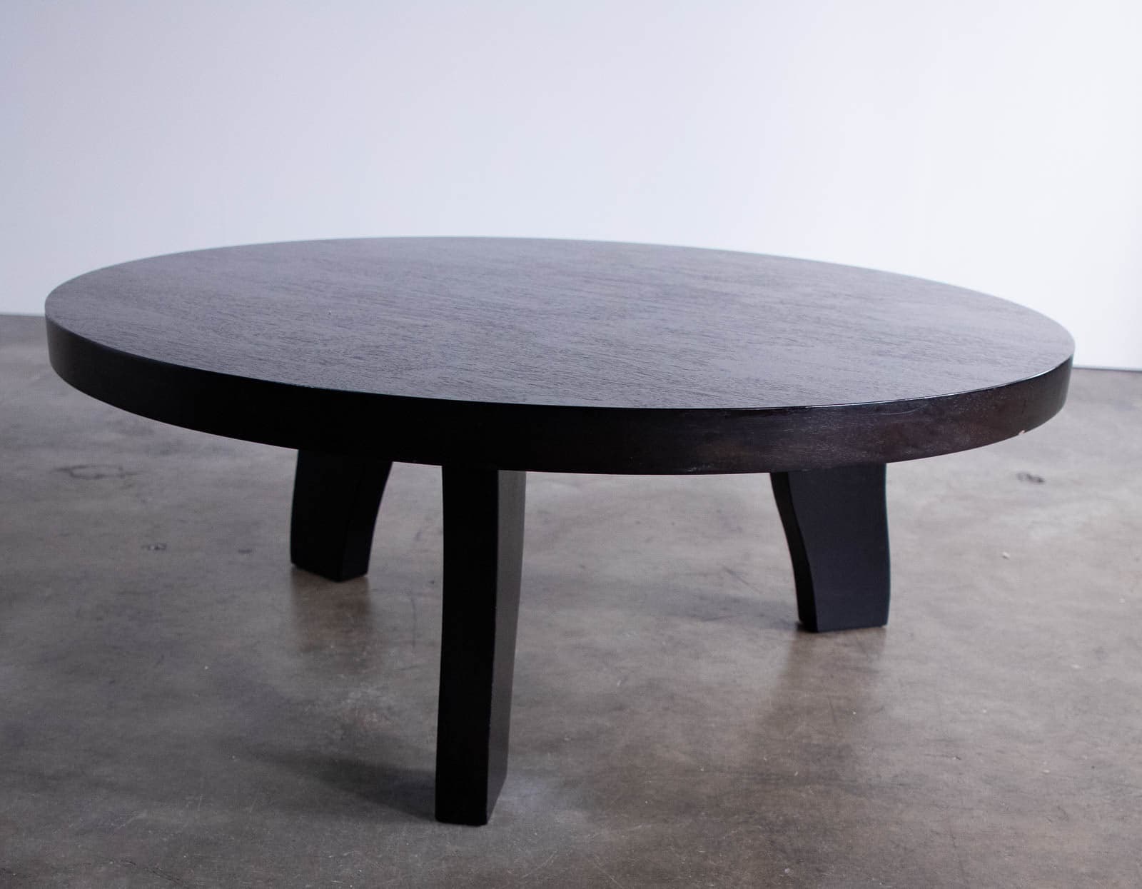 Ebonized Oak Round Coffee Table, 42" - Thumbnail 3