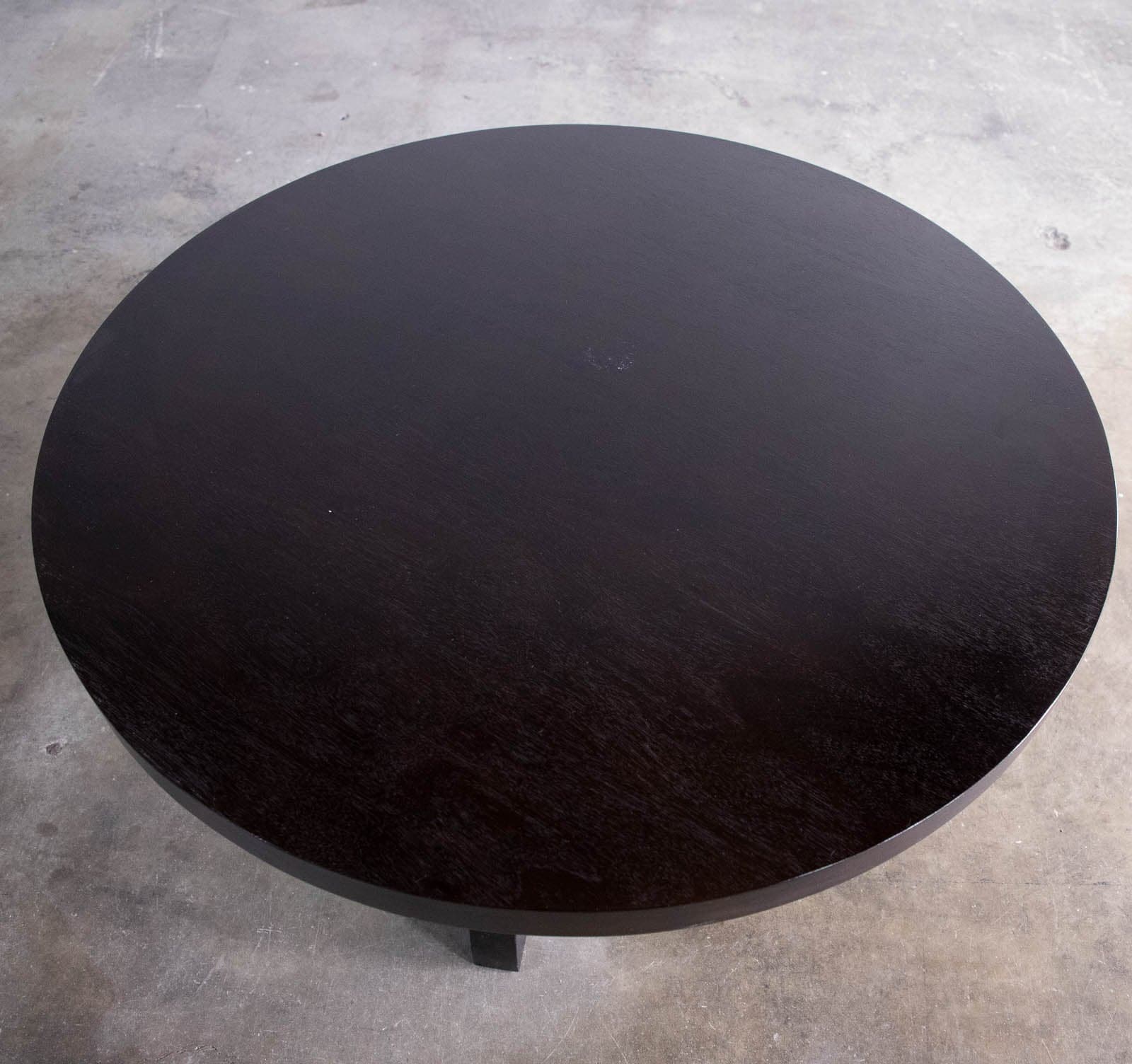 Ebonized Oak Round Coffee Table, 42" - Thumbnail 2