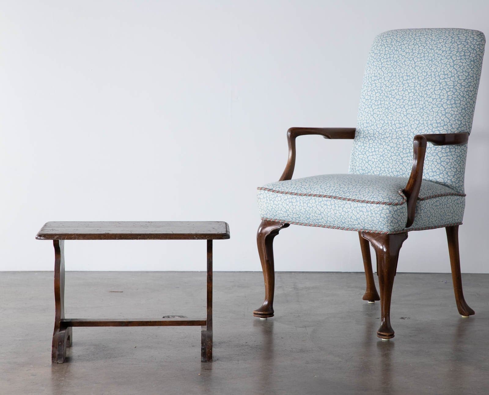 Vintage Wood Footstool - Thumbnail 2