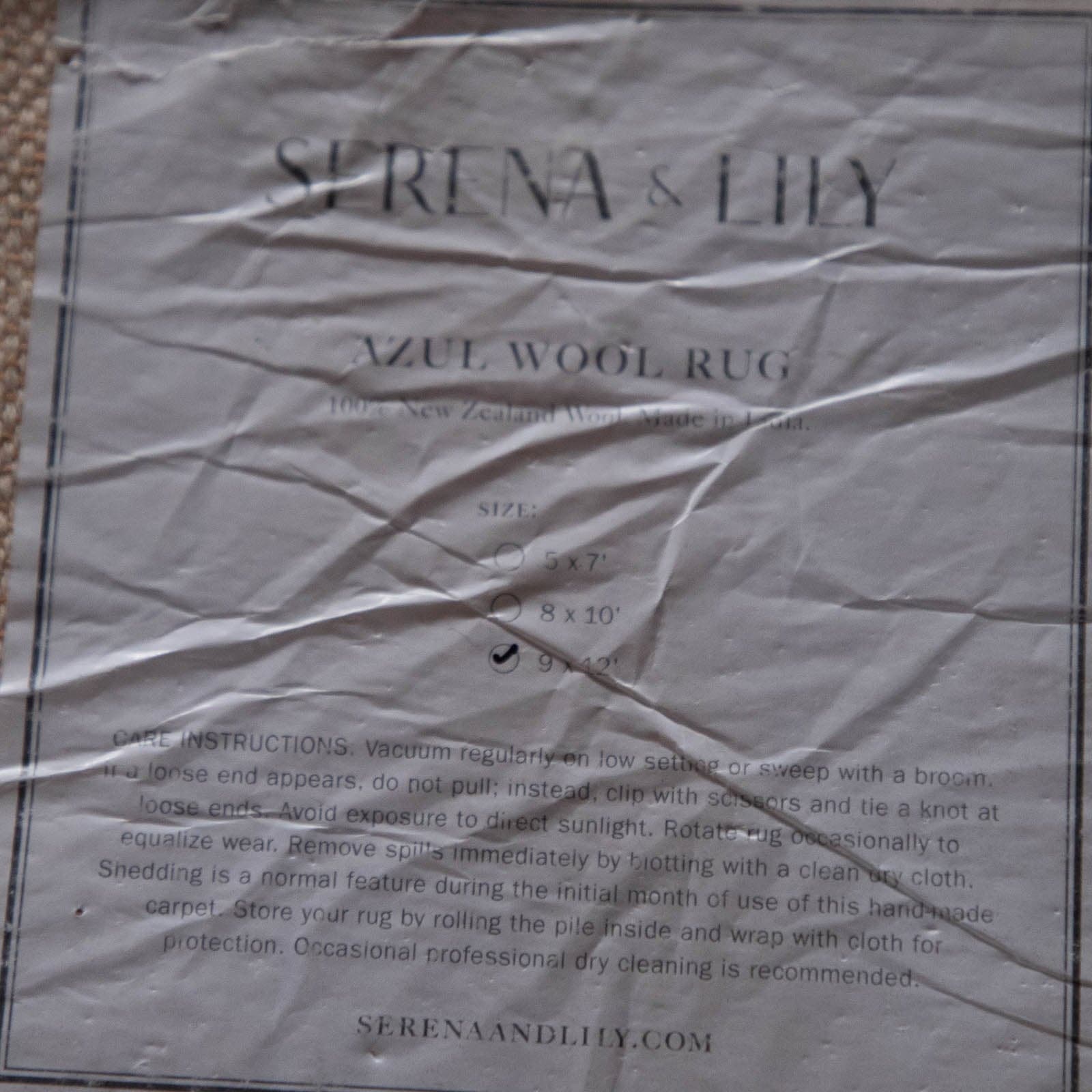 Serena & Lily Azul Wool Rug, 9' x 12' - Thumbnail 4