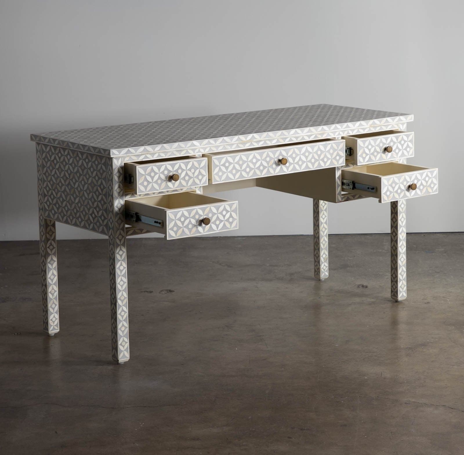 Restoration Hardware Salma Mosaic Inlay Storage Desk - Thumbnail 2