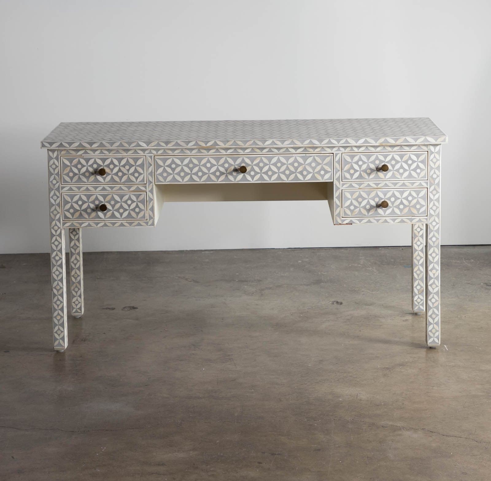 Restoration Hardware Salma Mosaic Inlay Storage Desk - Thumbnail 3