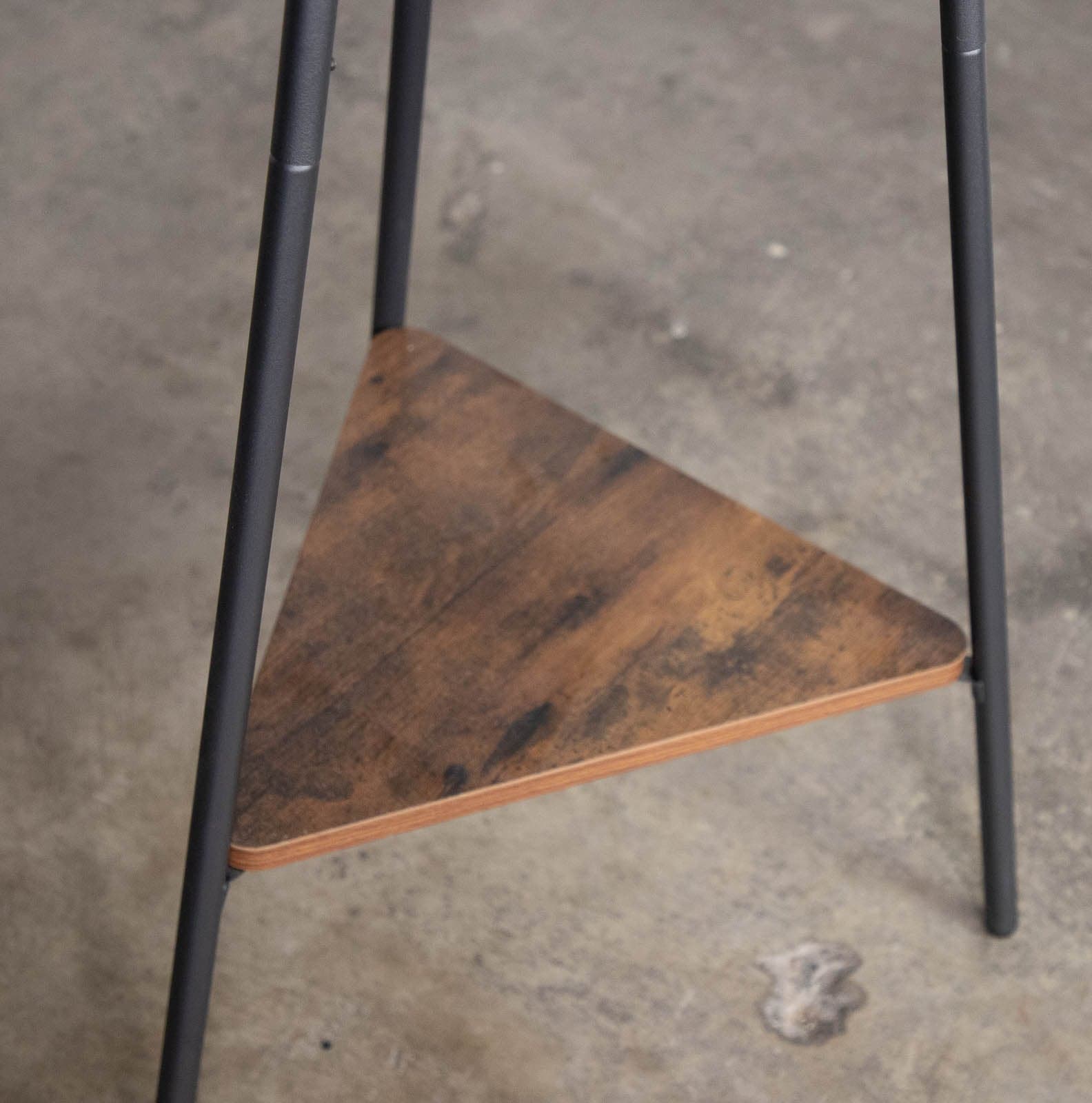 Metal Triangular Coat Rack with 2 Wood Shelves - Thumbnail 5