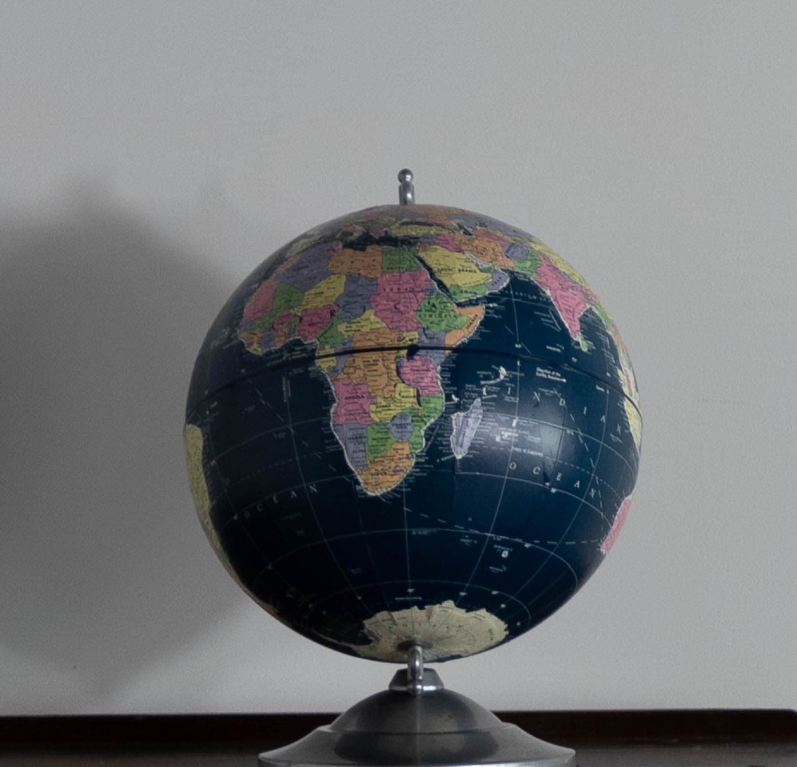 World Globe with Metal Base - Thumbnail 2