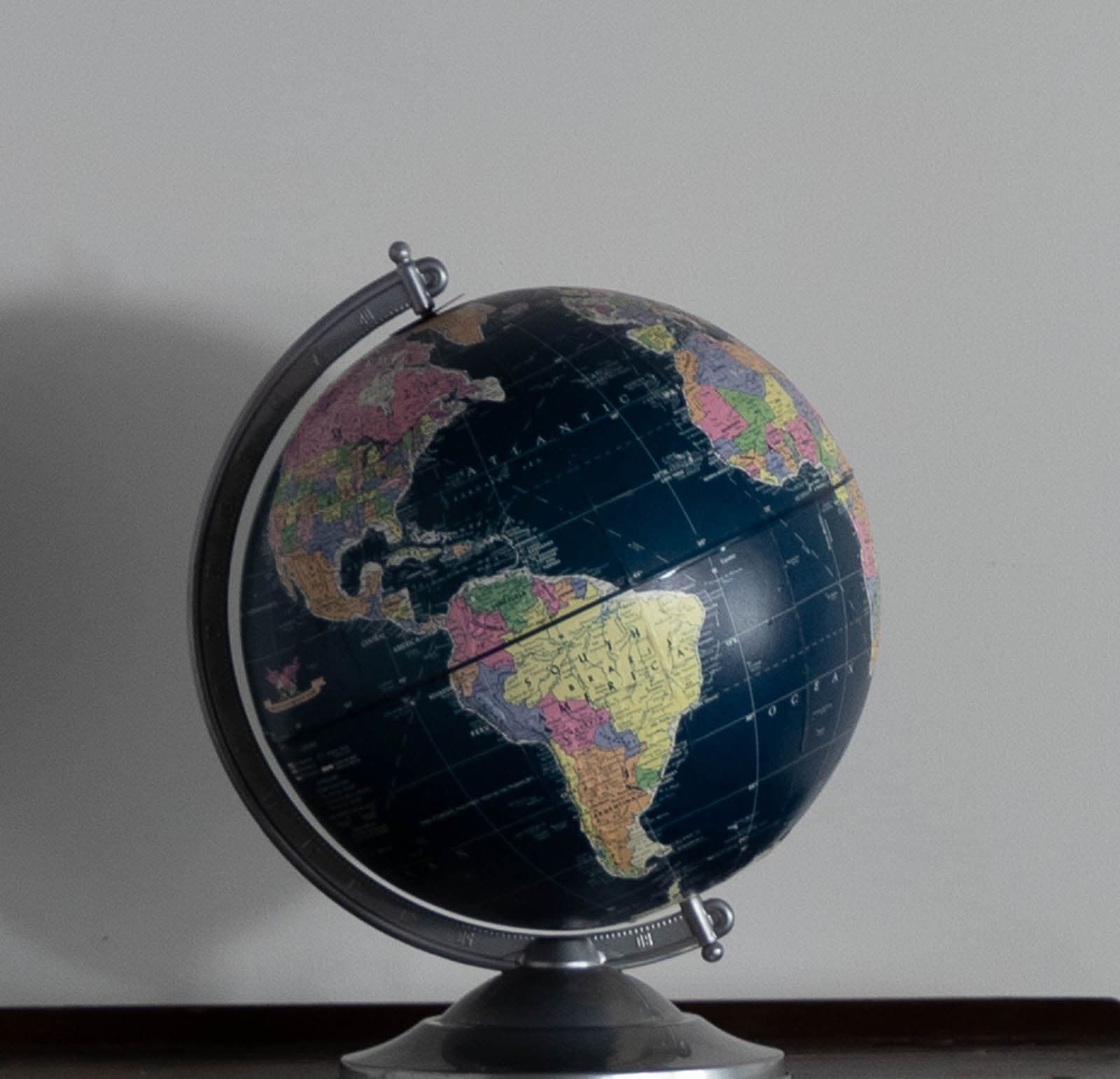 World Globe with Metal Base - Image 1