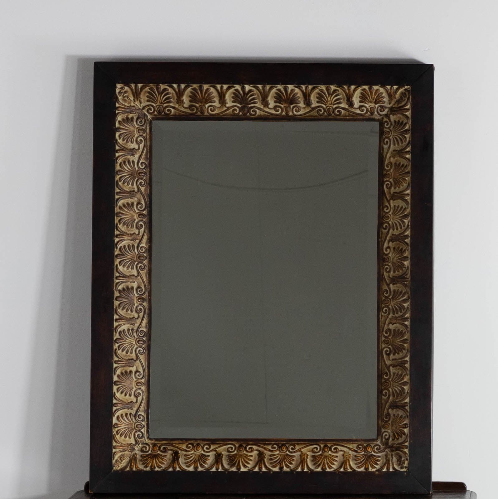 Mirror with Black & Gold Metal Frame