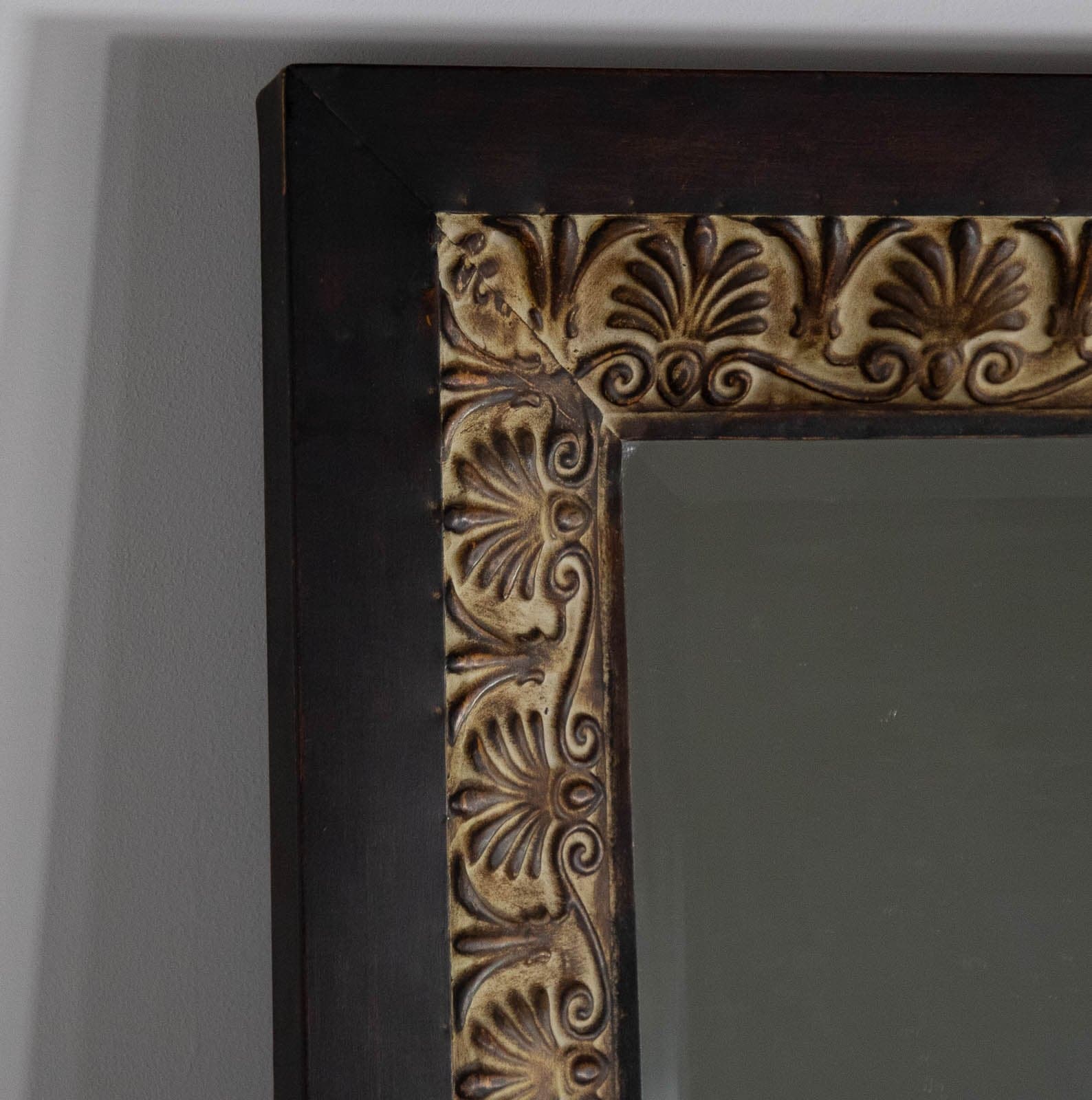 Mirror with Black & Gold Metal Frame - Thumbnail 3